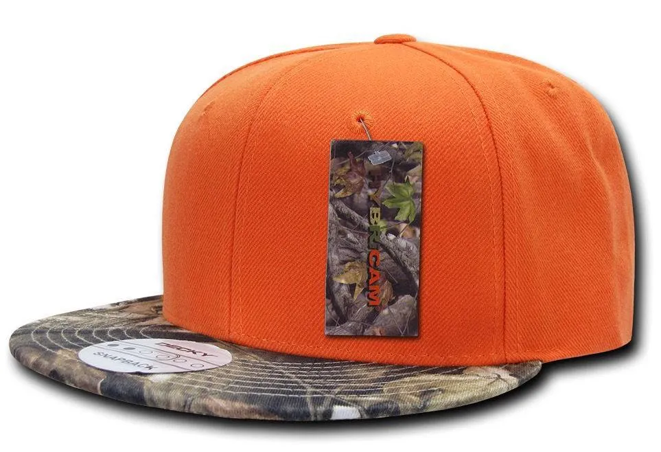 1 Dozen Decky Camouflage Hybricam Bill Snapback Baseball Caps Hats Wholesale Lot