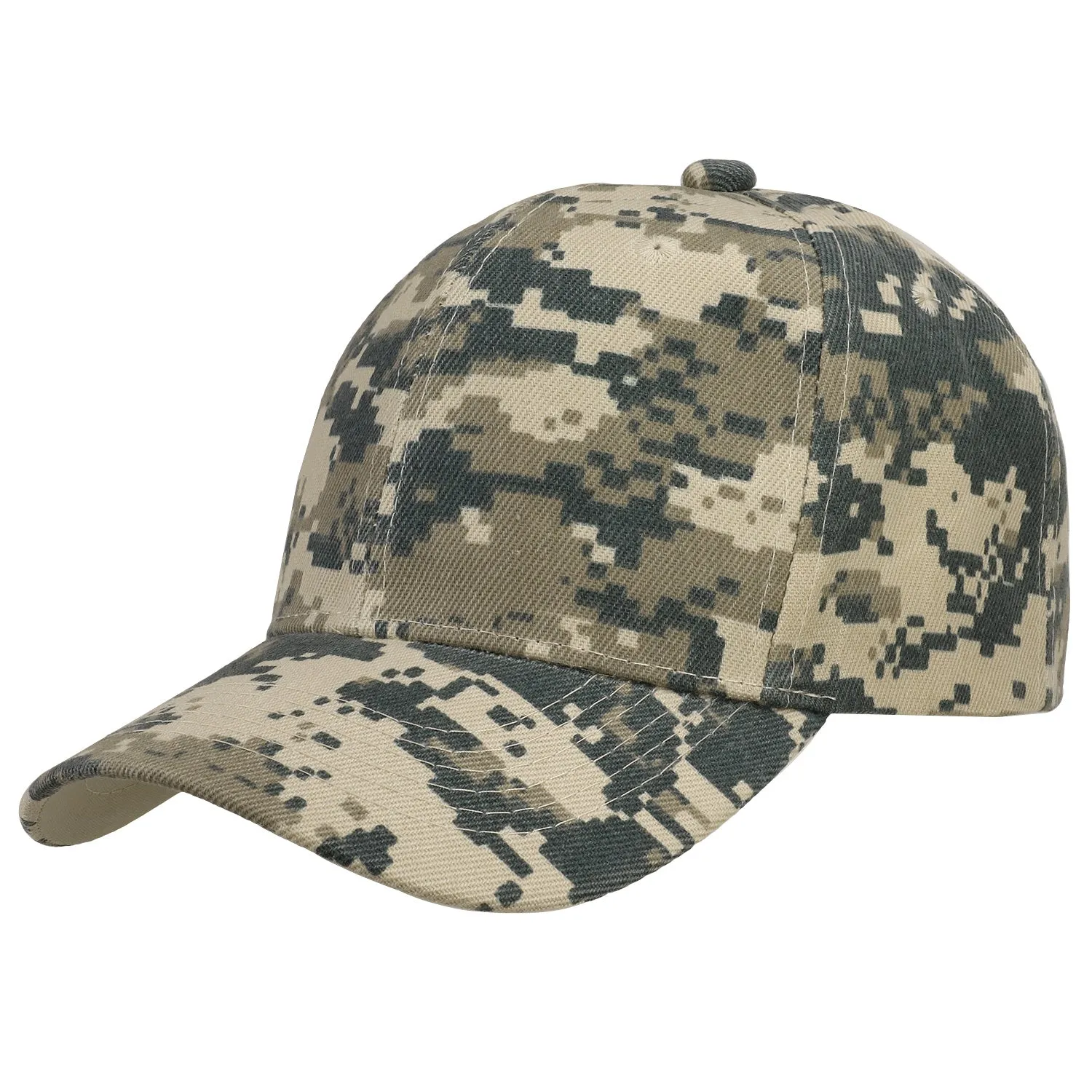 12-Pack Baseball Dad Cap Velcro Strap Adjustable Size - Digital Camo