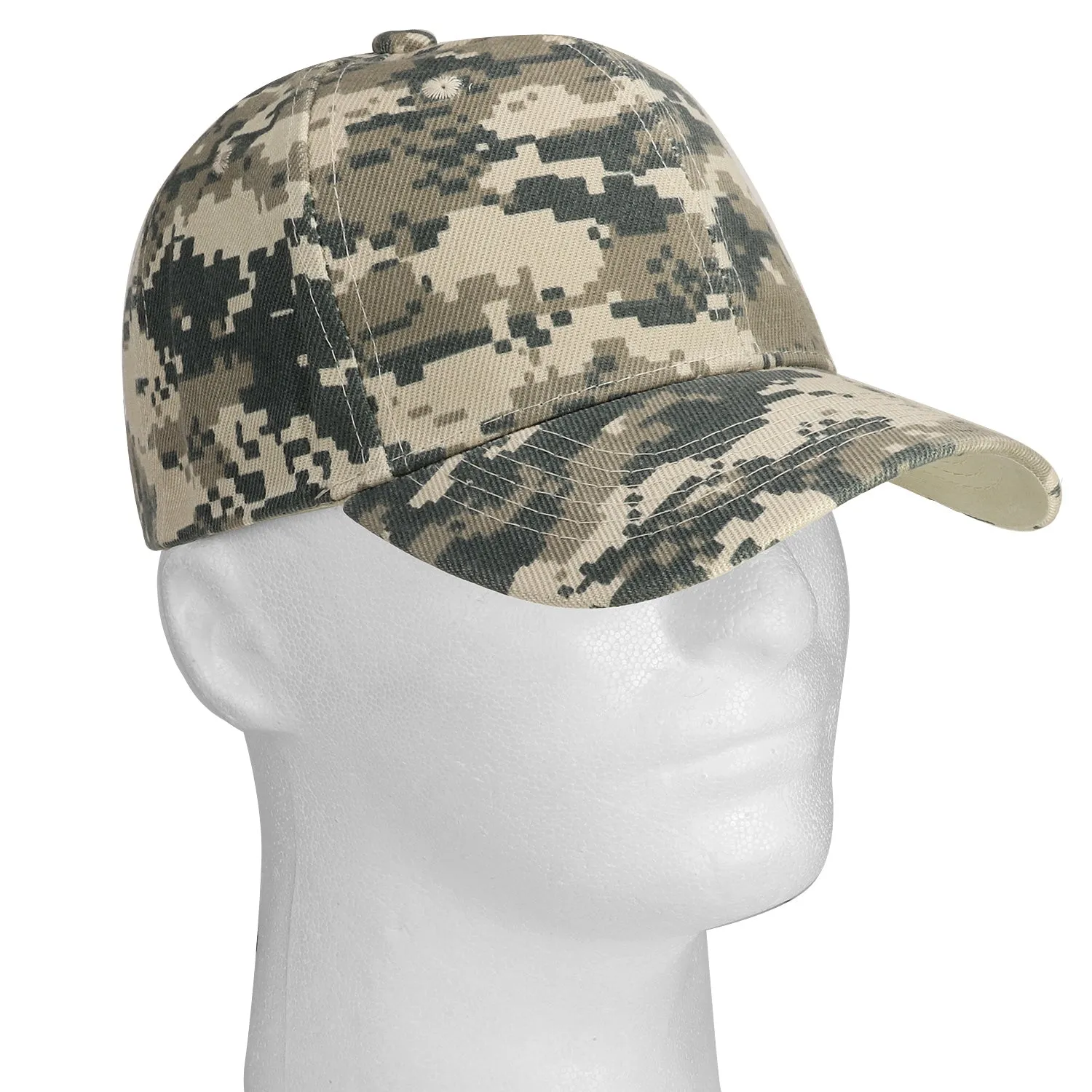 12-Pack Baseball Dad Cap Velcro Strap Adjustable Size - Digital Camo