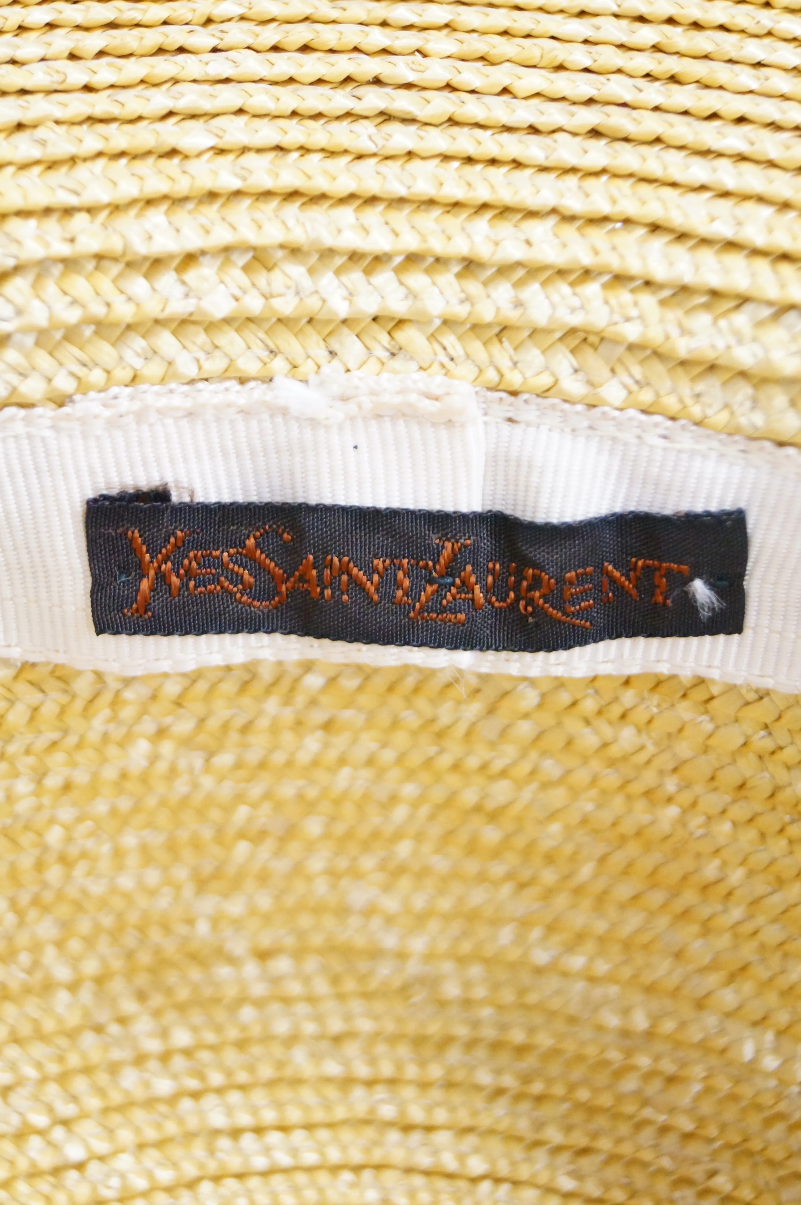 1980s Yves Saint Laurent Straw Boater Hat