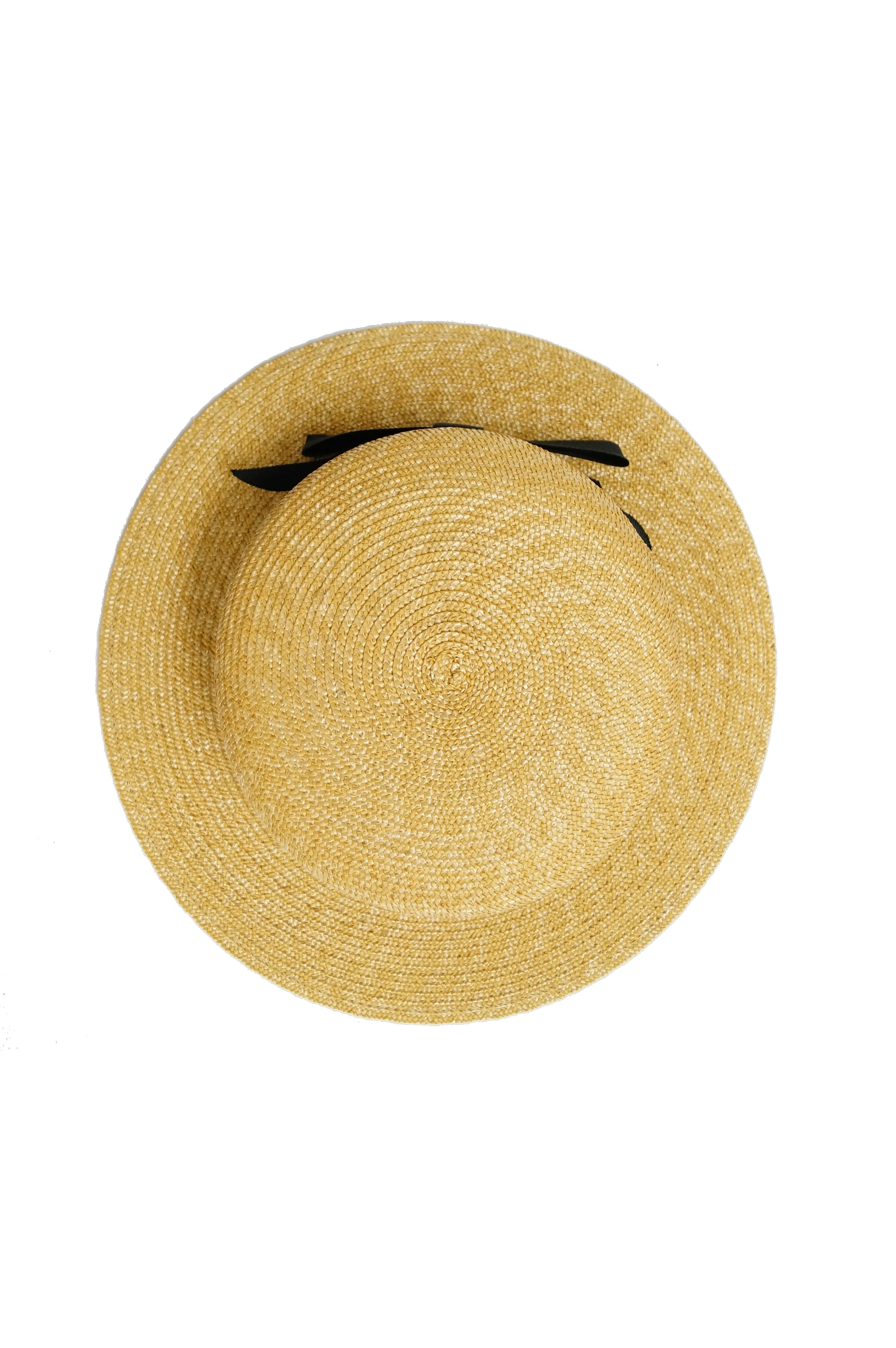 1980s Yves Saint Laurent Straw Boater Hat