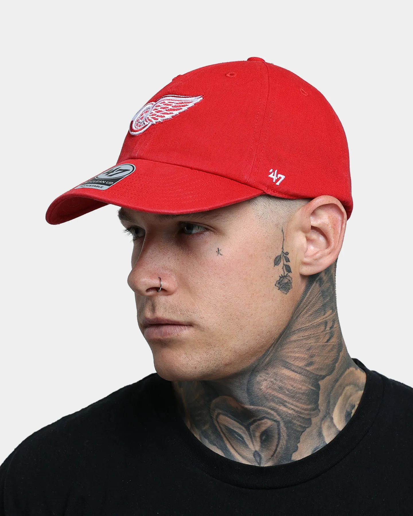 47 Brand Detroit Red Wings Clean Up Strapback Red