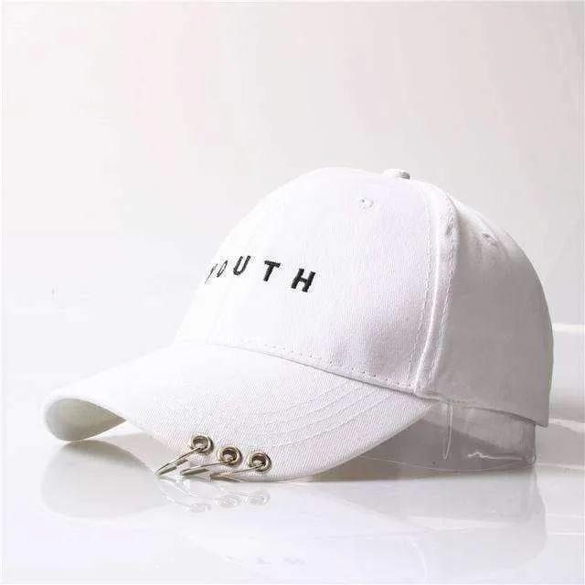 8 Styles, Unisex Embroidery Cap with Silver hoops