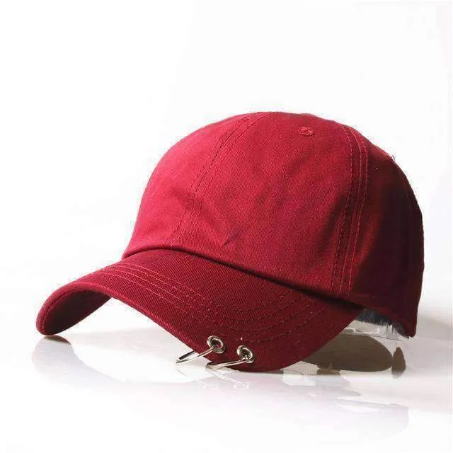 8 Styles, Unisex Embroidery Cap with Silver hoops