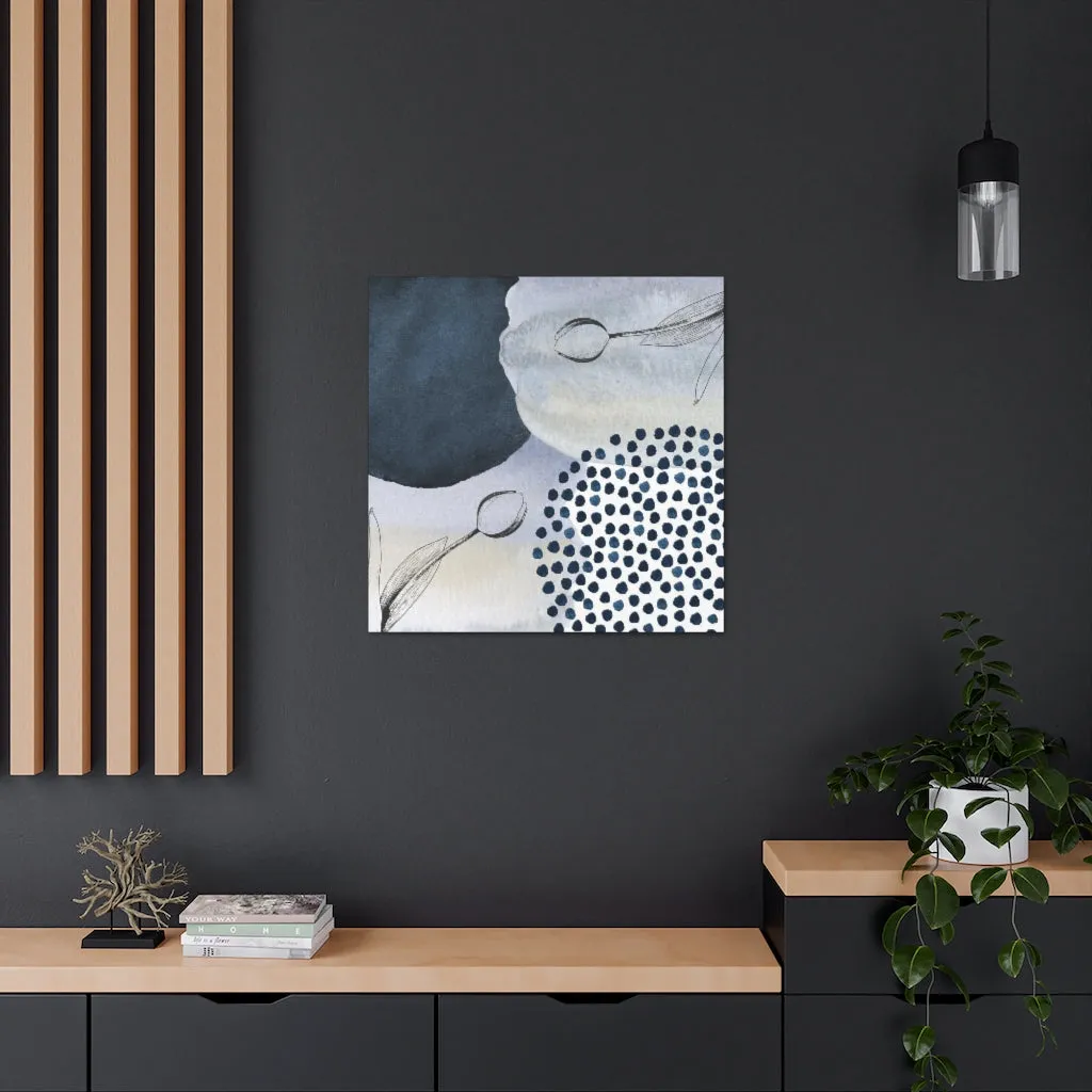 Abstract Canvas Wall Art | Navy Dusty Blue