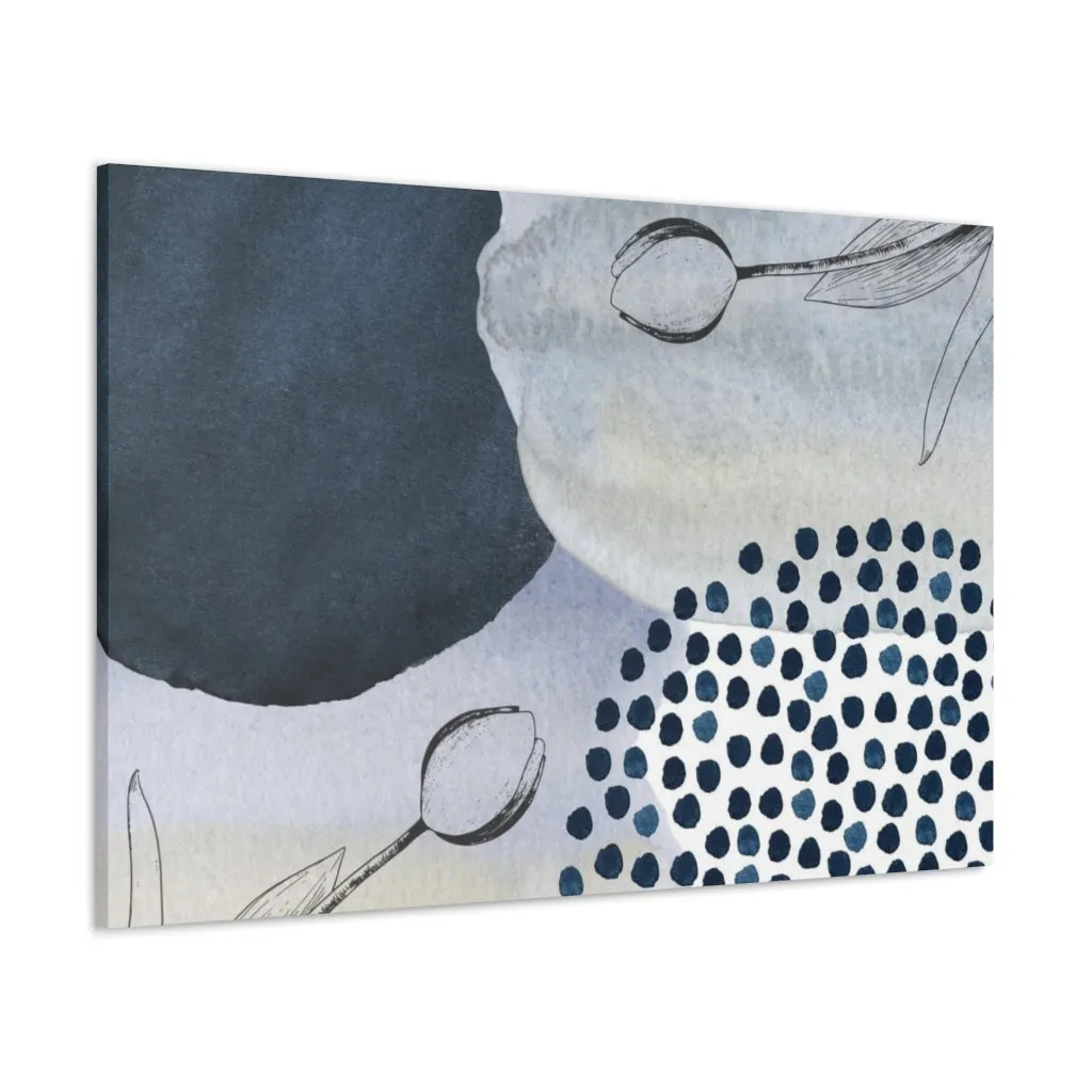 Abstract Canvas Wall Art | Navy Dusty Blue