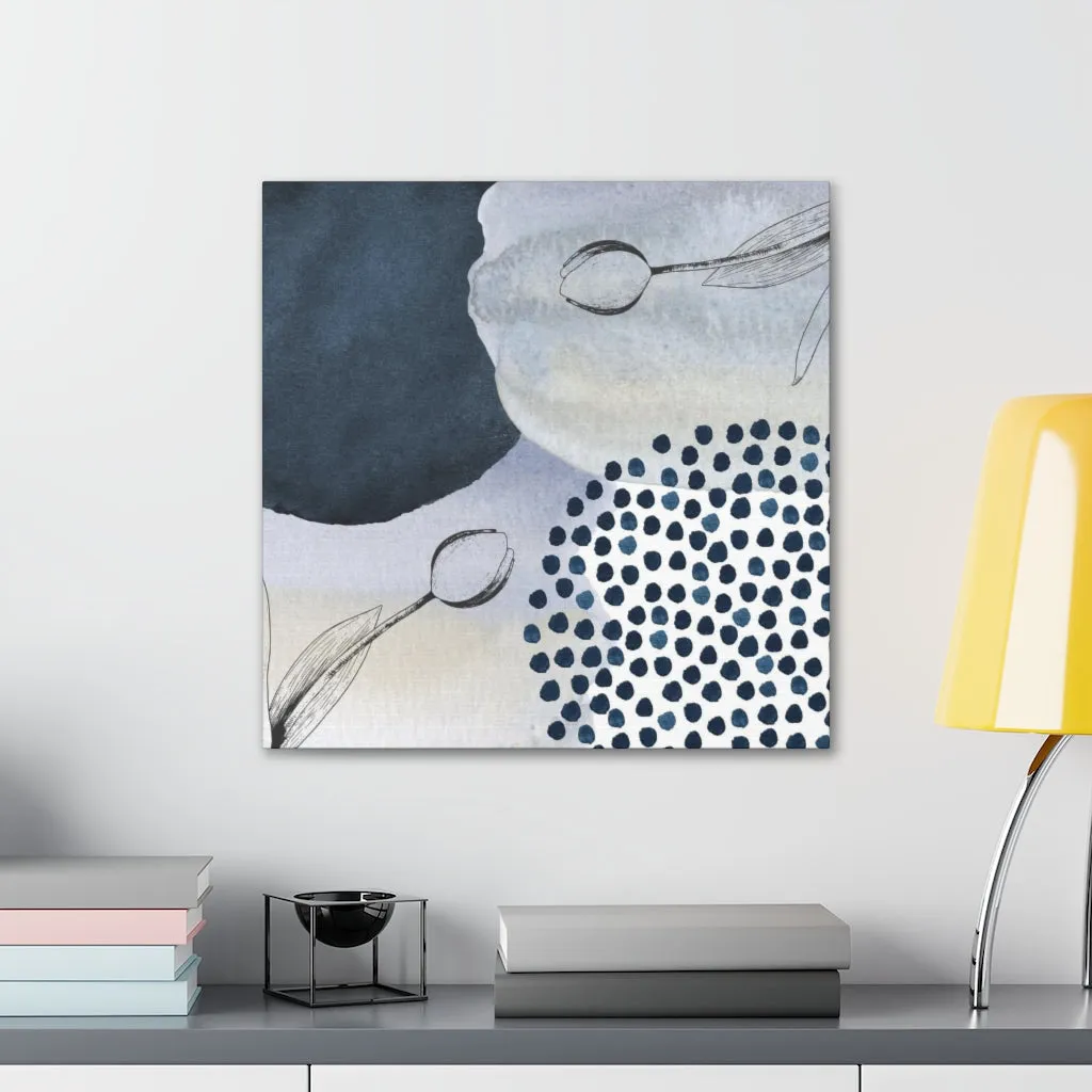 Abstract Canvas Wall Art | Navy Dusty Blue