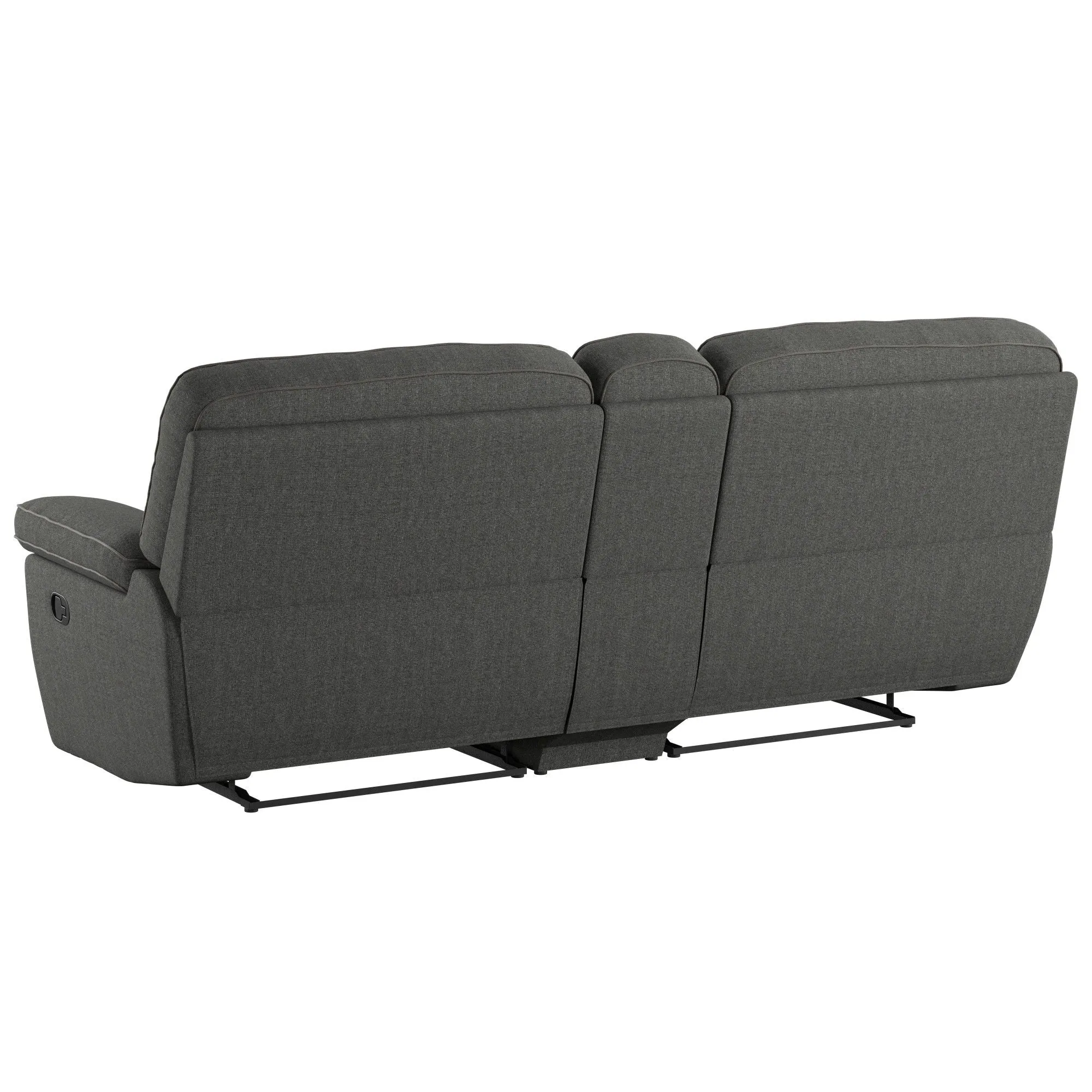 Alberta - 3 Piece Reclining Console Loveseat - Charcoal Gray