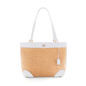 Amalfi Straw Tote - White