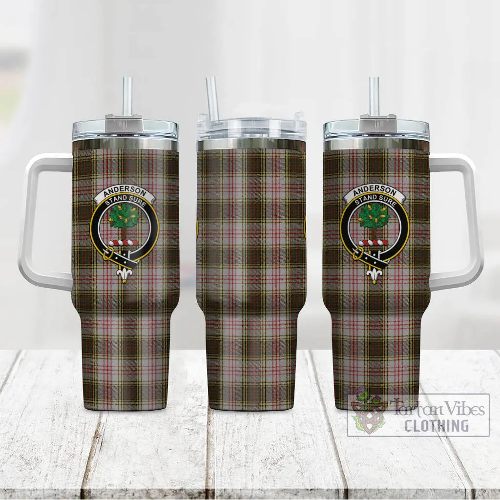 Anderson Dress Tartan and Family Crest Tumbler with Handle