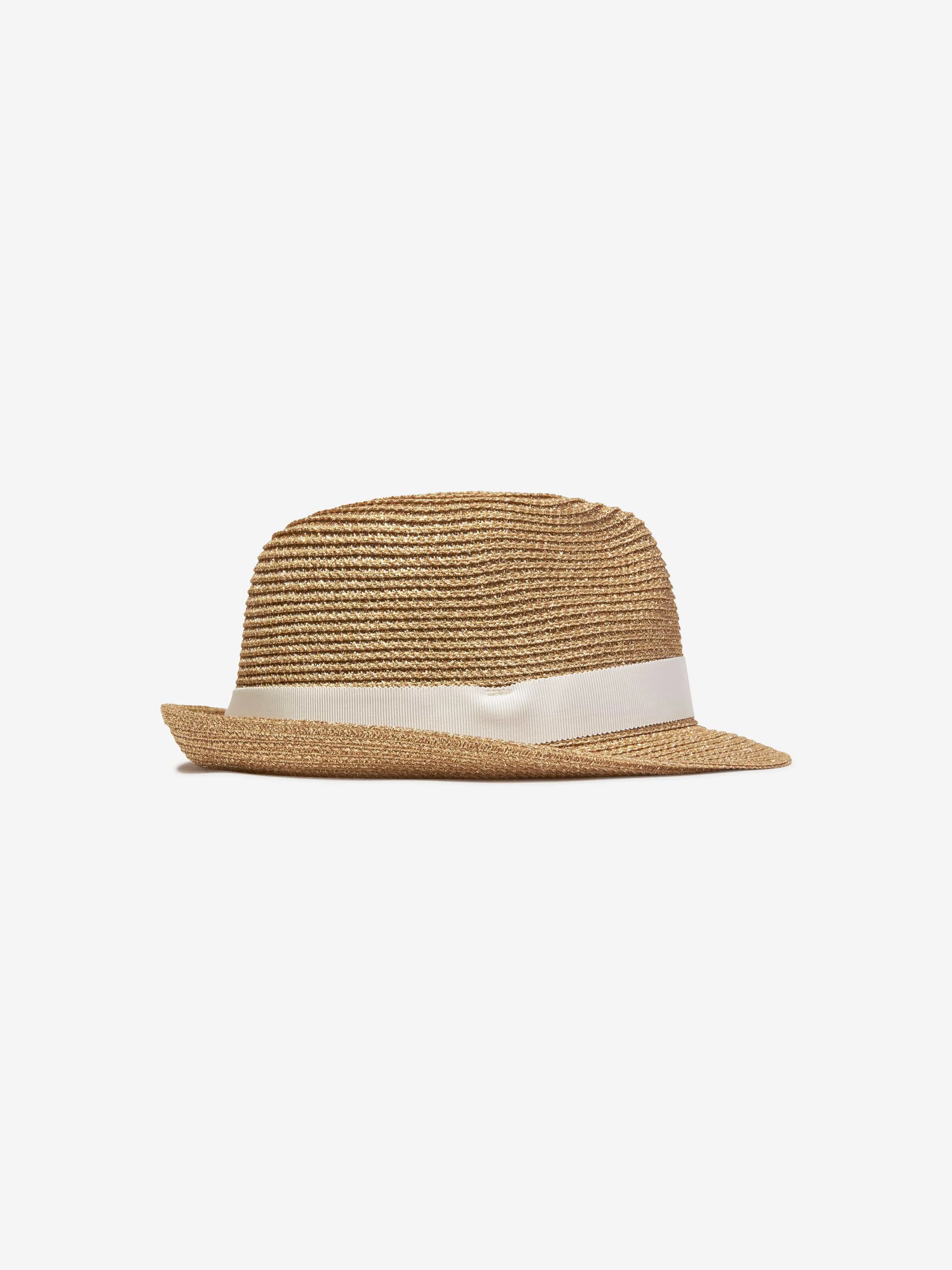 Angels Face Girls Santi Straw Trilby Hat in Gold