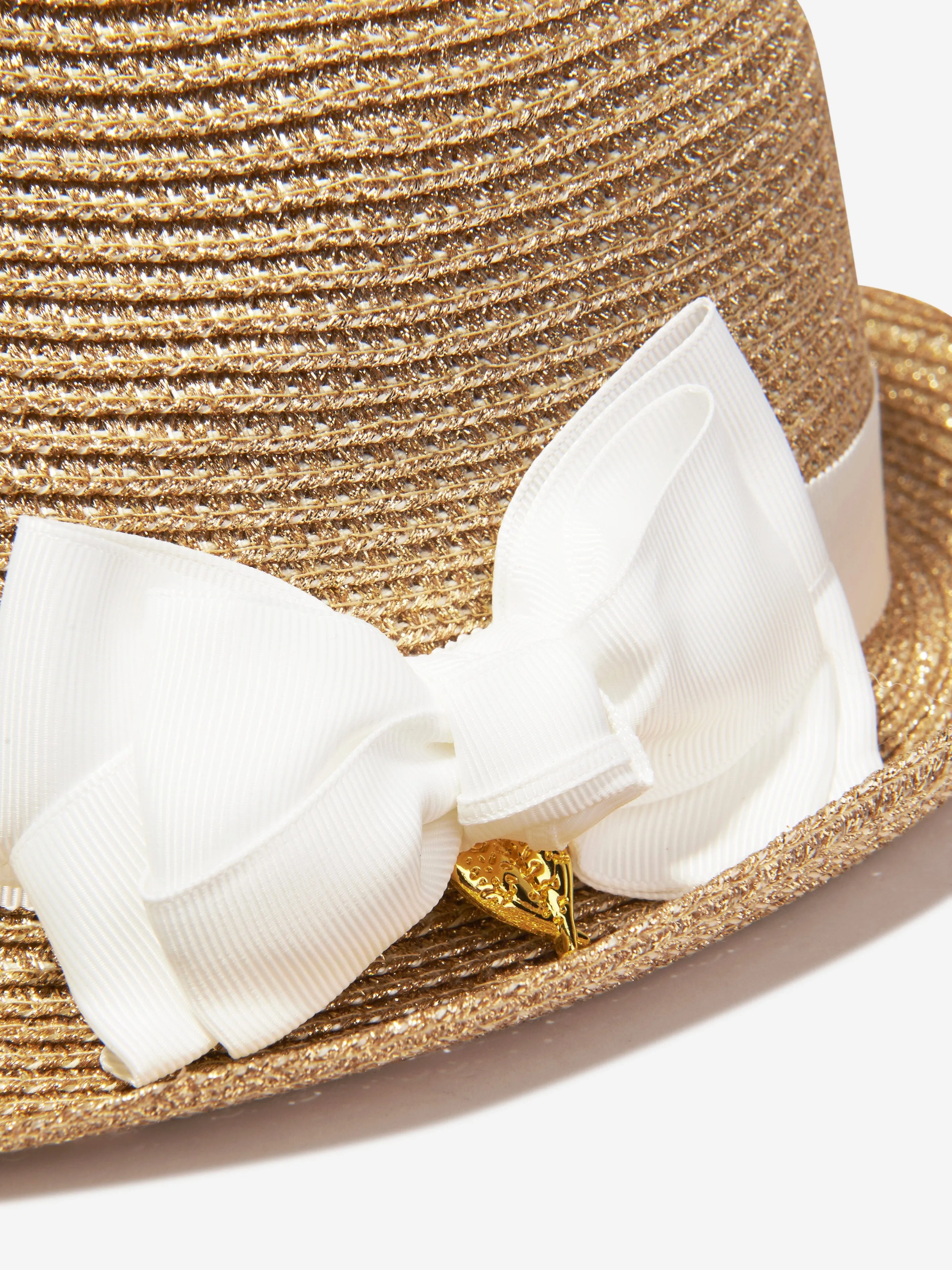 Angels Face Girls Santi Straw Trilby Hat in Gold