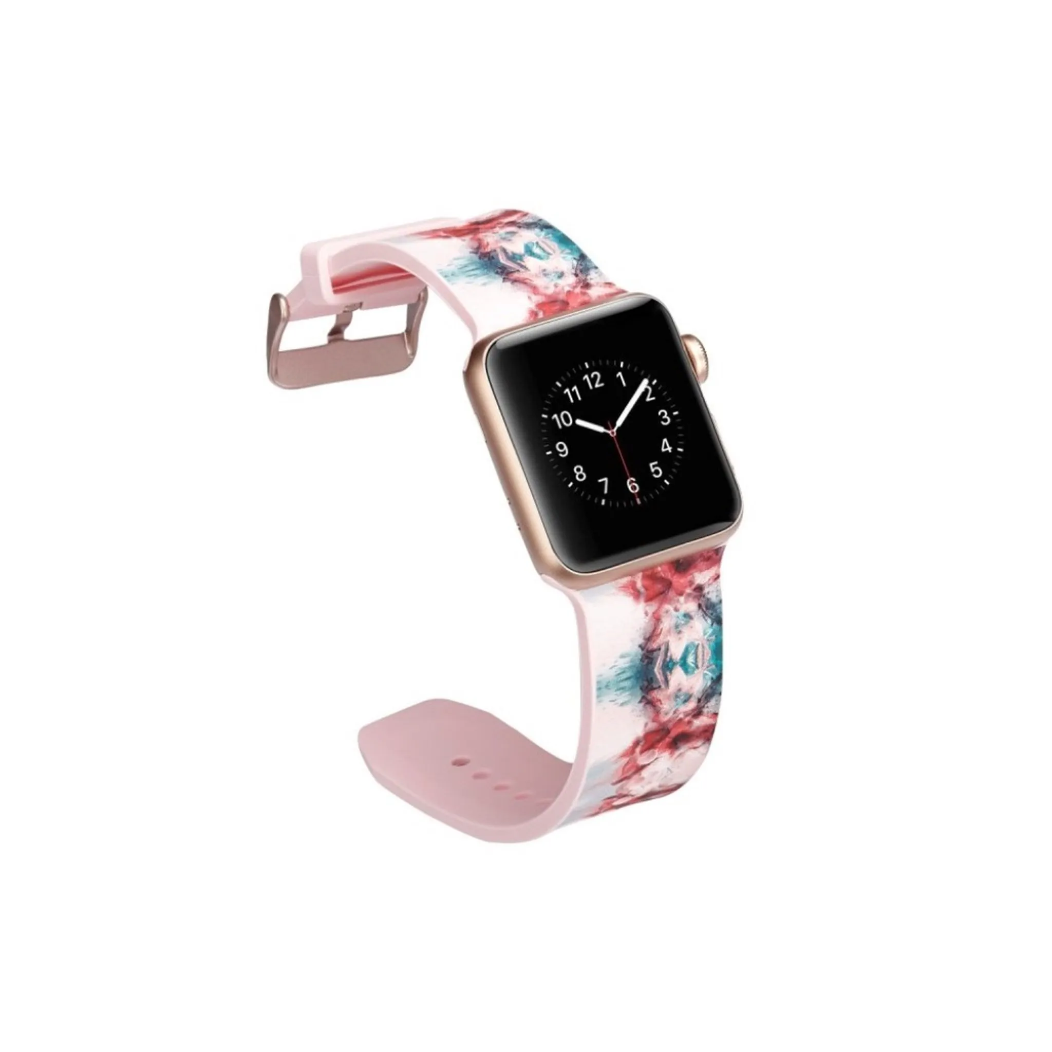 Apple Watch Series 5 44mm camouflage silicone watch band - Rose and Blue Pattern