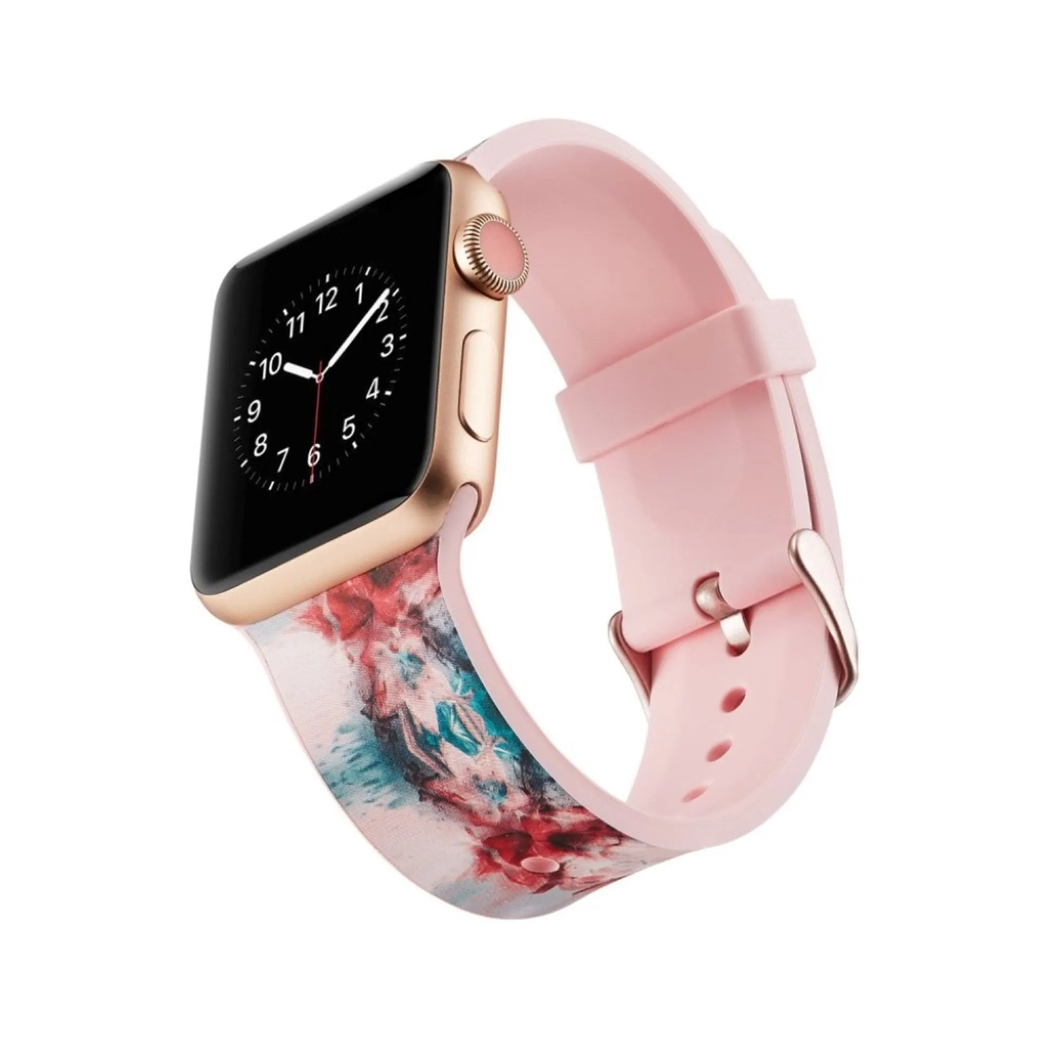 Apple Watch Series 5 44mm camouflage silicone watch band - Rose and Blue Pattern