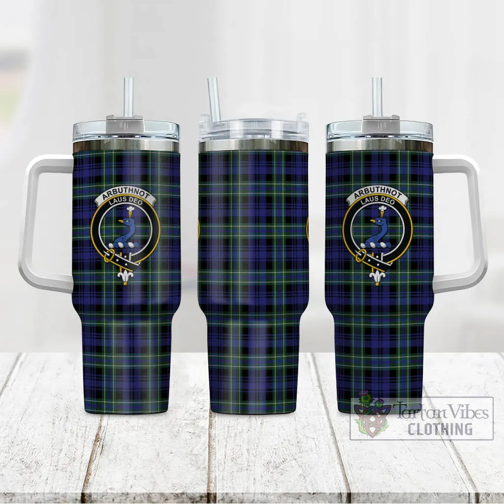 Arbuthnot Modern Tartan and Family Crest Tumbler with Handle