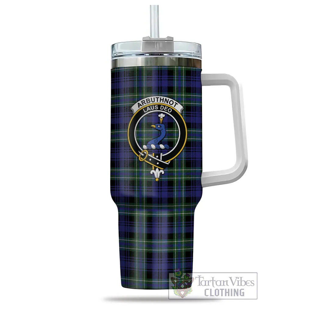 Arbuthnot Modern Tartan and Family Crest Tumbler with Handle