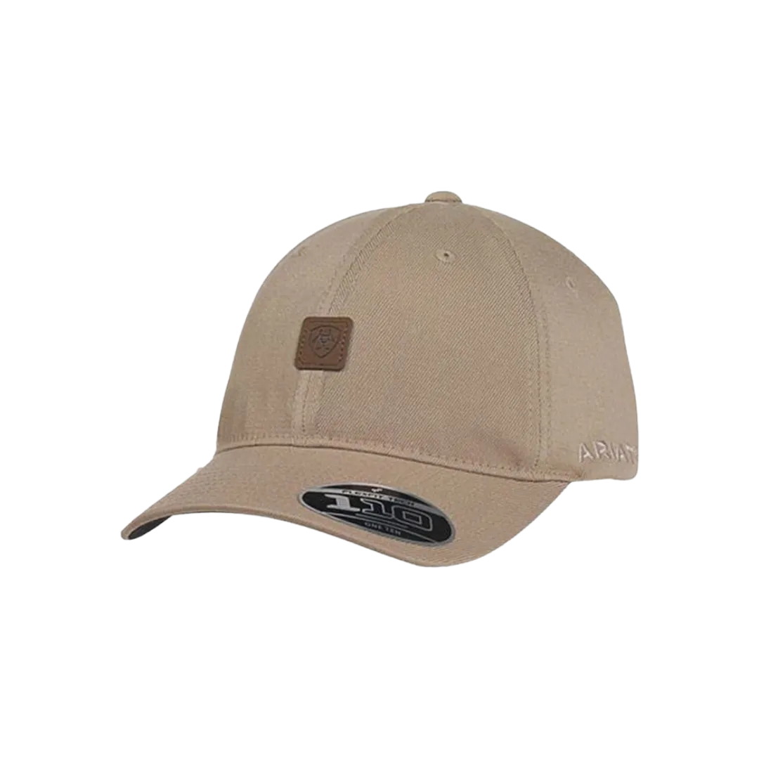 Ariat M&F Brown Cotton Logo Leather Embroidered Cap