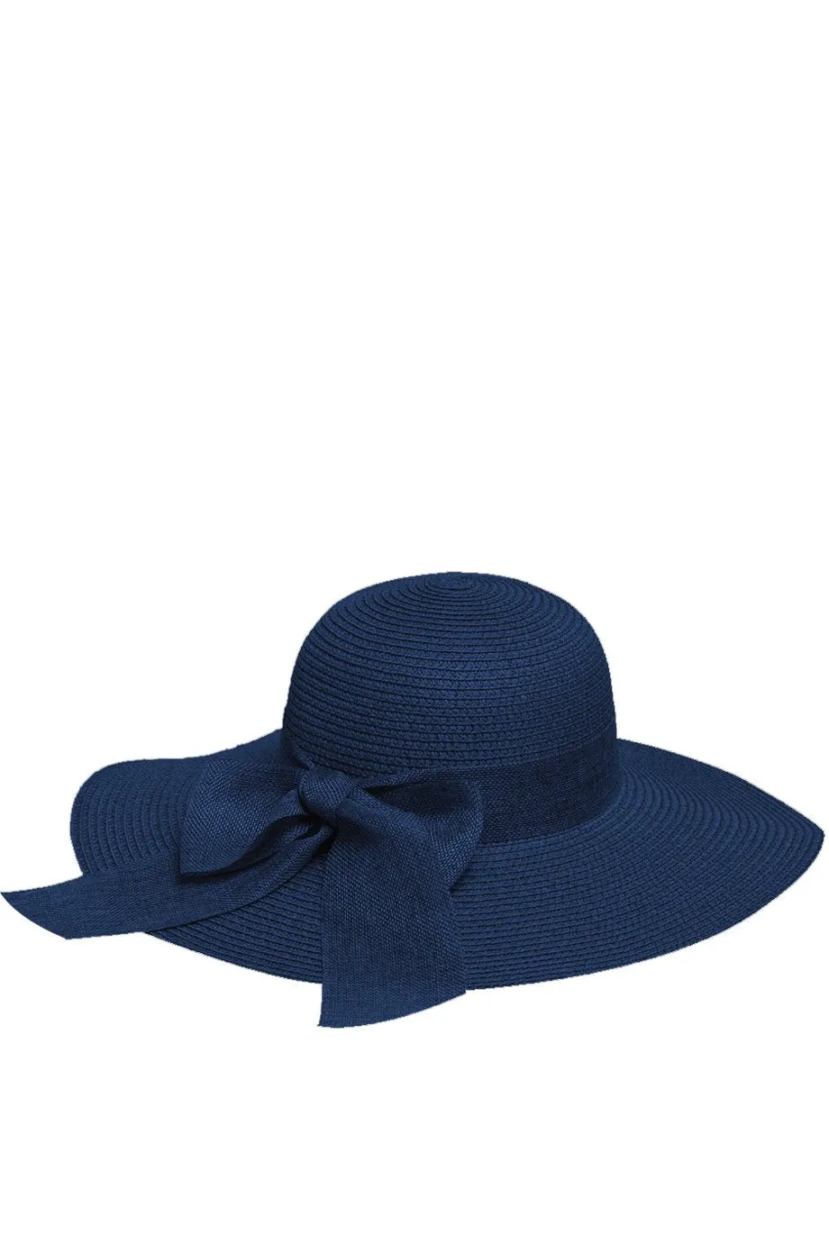 Arleen Blue Flat Hat with Ribbon