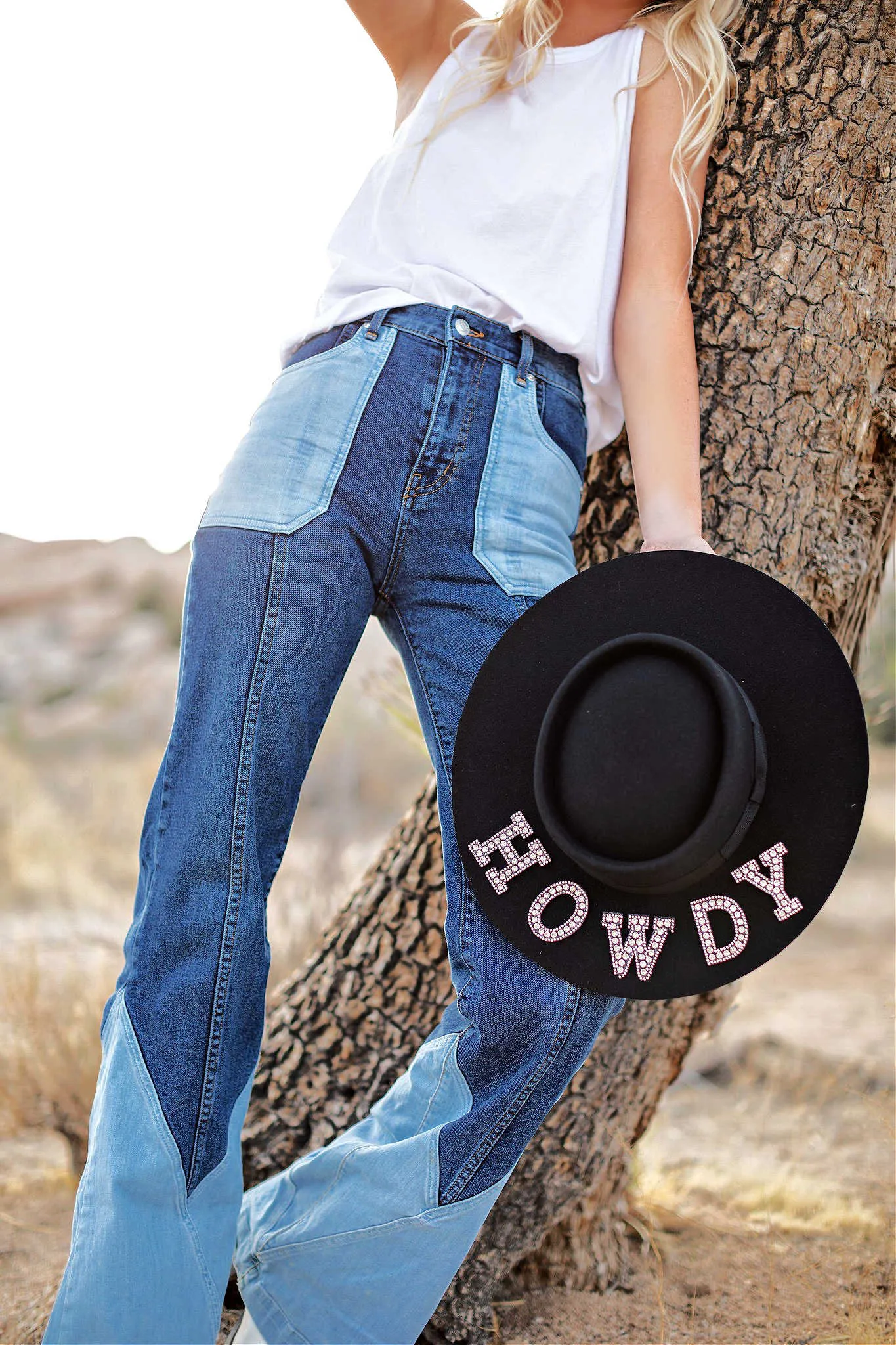 AS SEEN ON WHITNEY RIFE & GB ORIGINAL!! "Howdy" Wool Hat in Black in 2 Styles