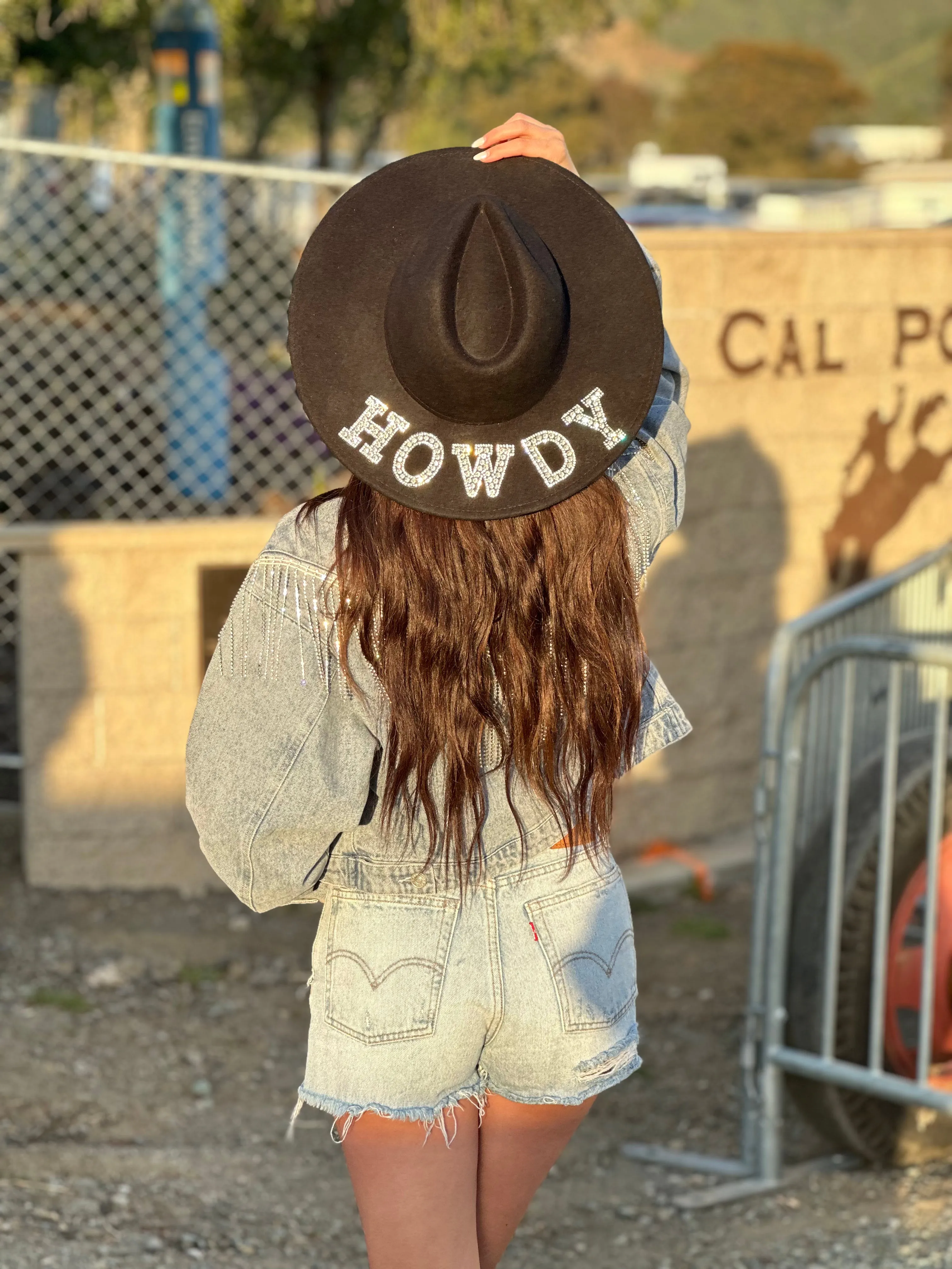 AS SEEN ON WHITNEY RIFE & GB ORIGINAL!! "Howdy" Wool Hat in Black in 2 Styles