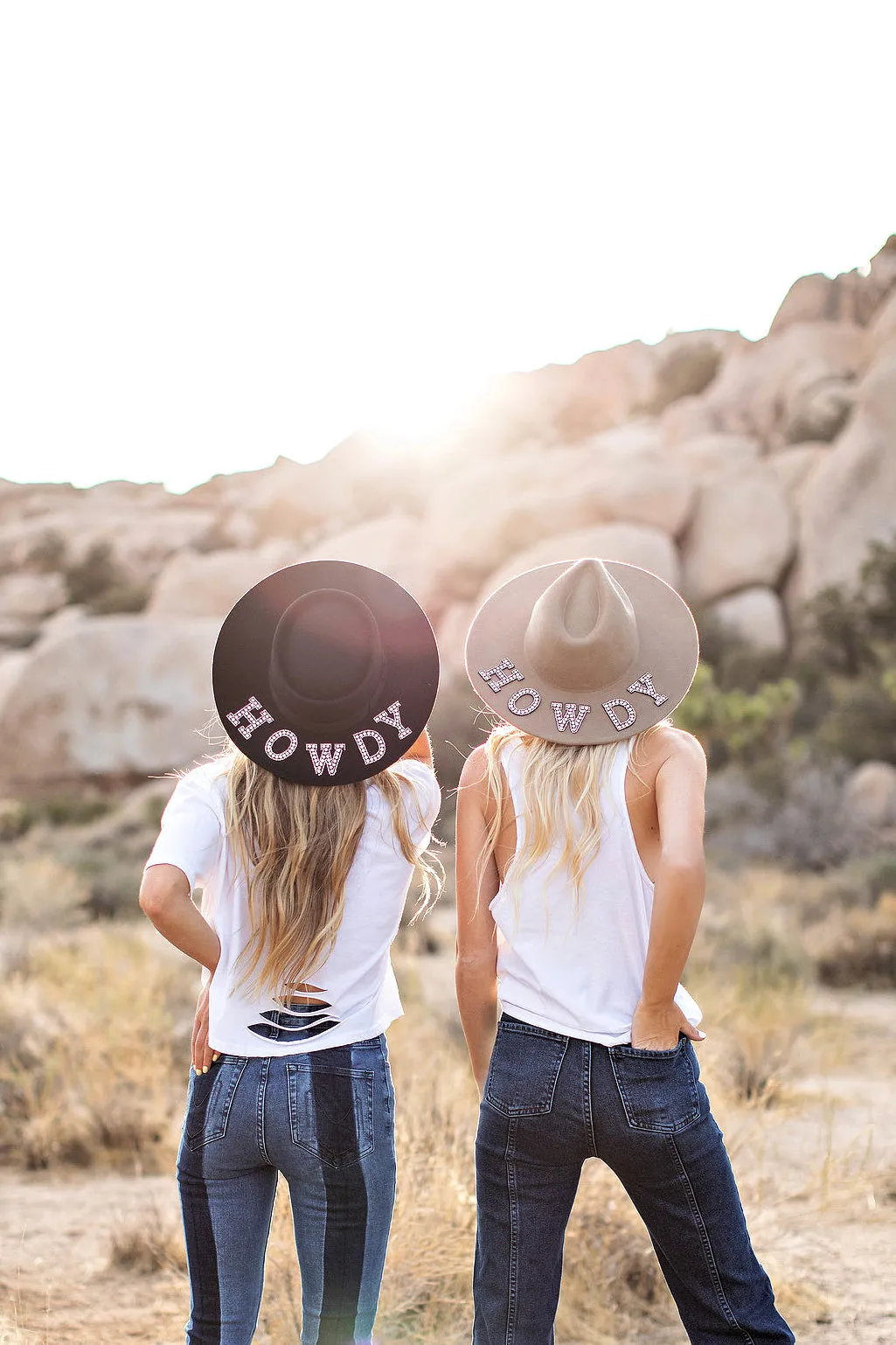 AS SEEN ON WHITNEY RIFE & GB ORIGINAL!! "Howdy" Wool Hat in Black in 2 Styles