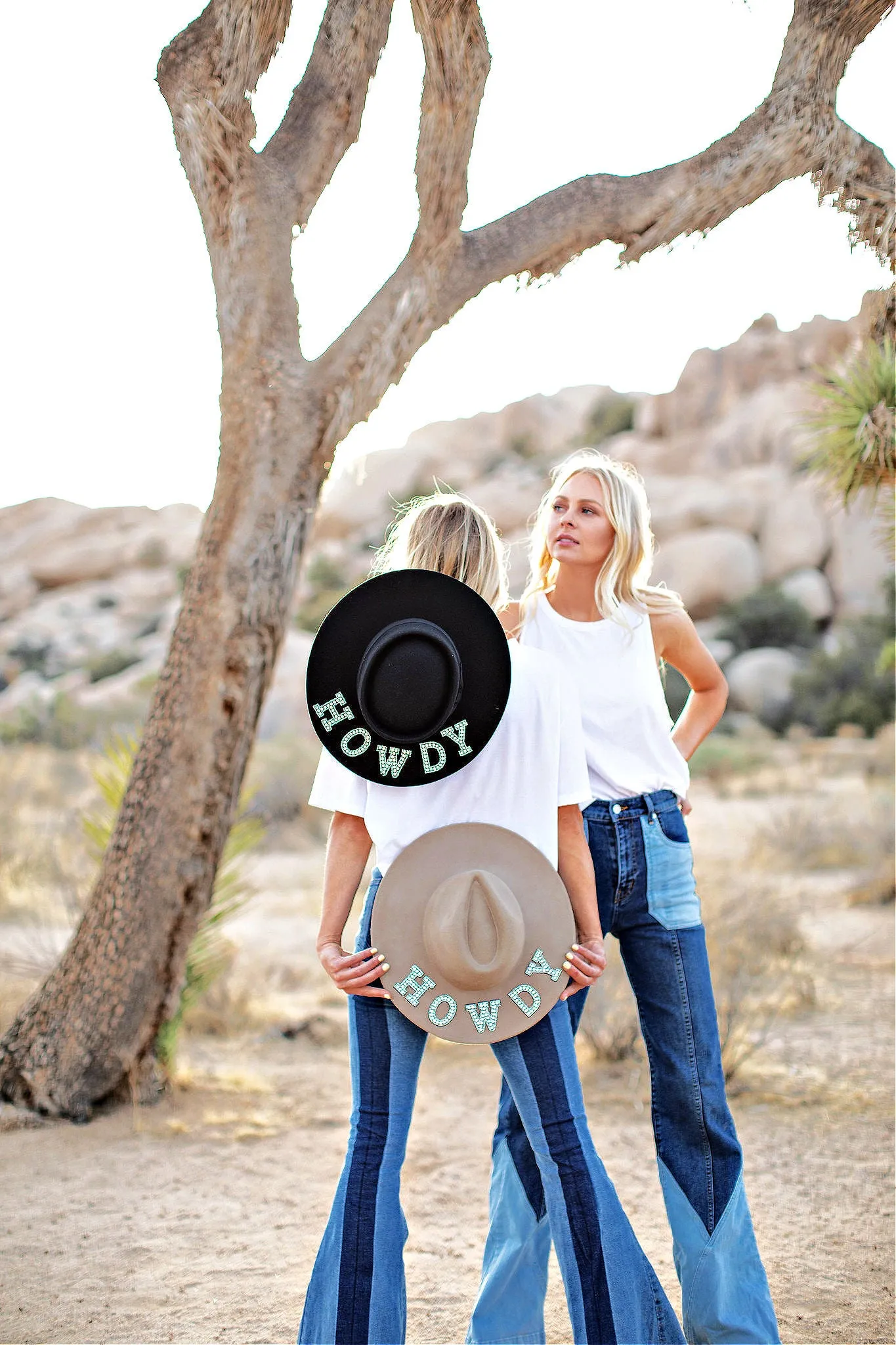 AS SEEN ON WHITNEY RIFE & GB ORIGINAL!! "Howdy" Wool Hat in Black in 2 Styles