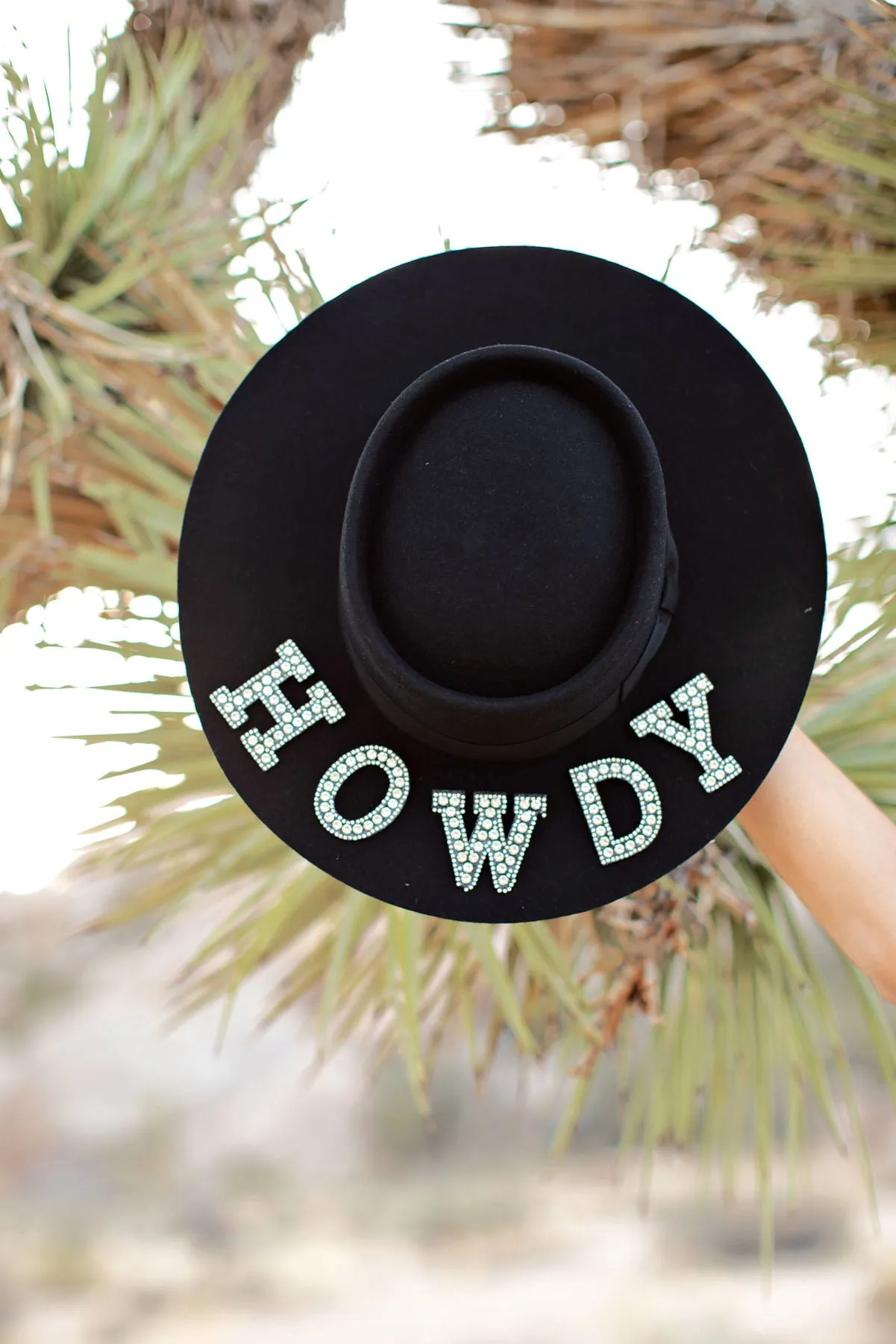 AS SEEN ON WHITNEY RIFE & GB ORIGINAL!! "Howdy" Wool Hat in Black in 2 Styles