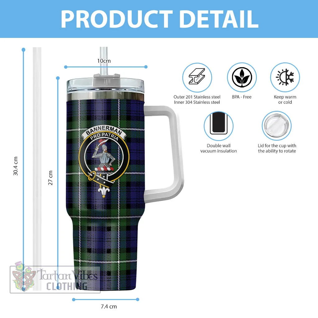 Bannerman Tartan and Family Crest Tumbler with Handle