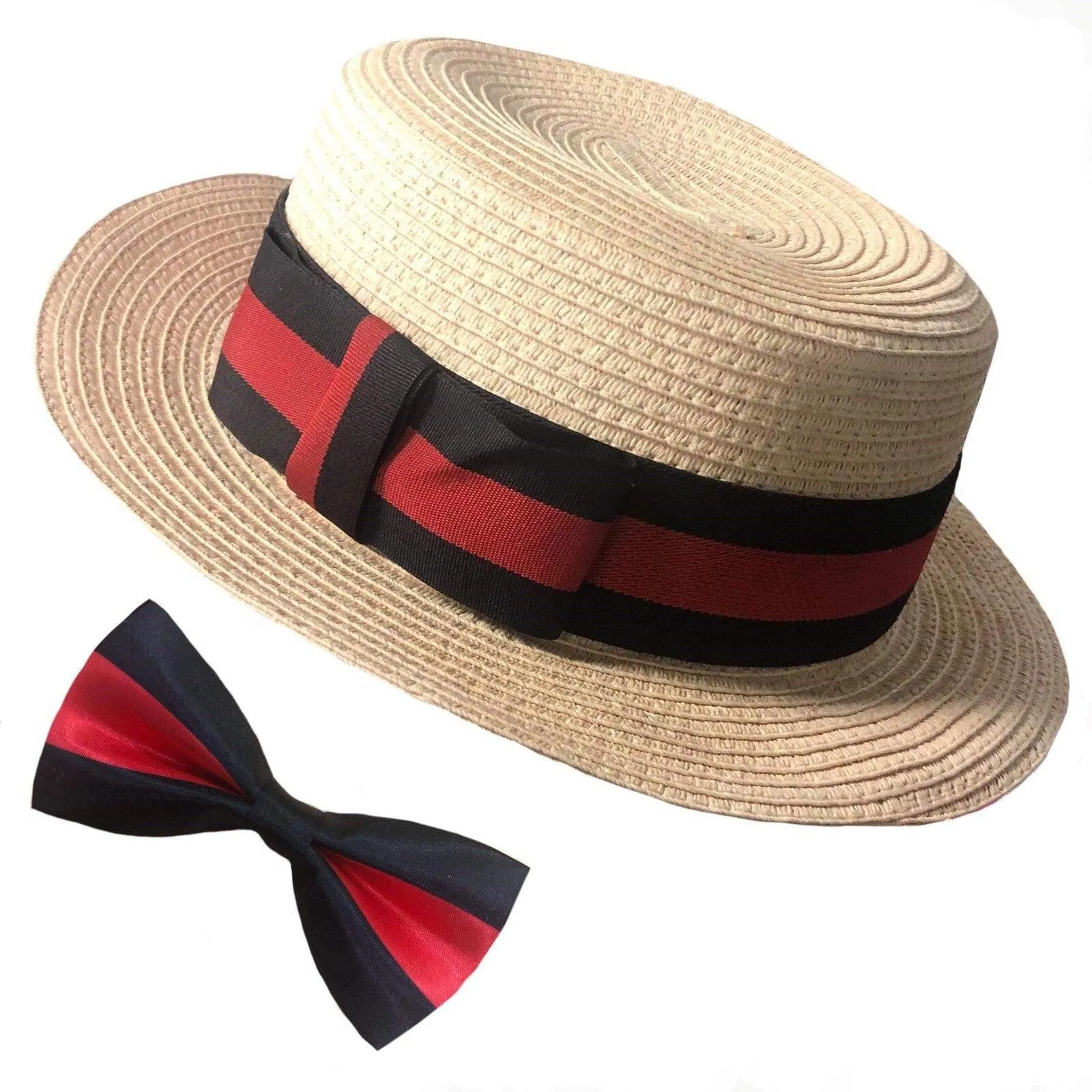 Boater Hat & Tie Set