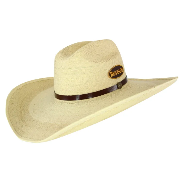 Brigalow Solis Palm Leaf Packable Western Hat - Natural