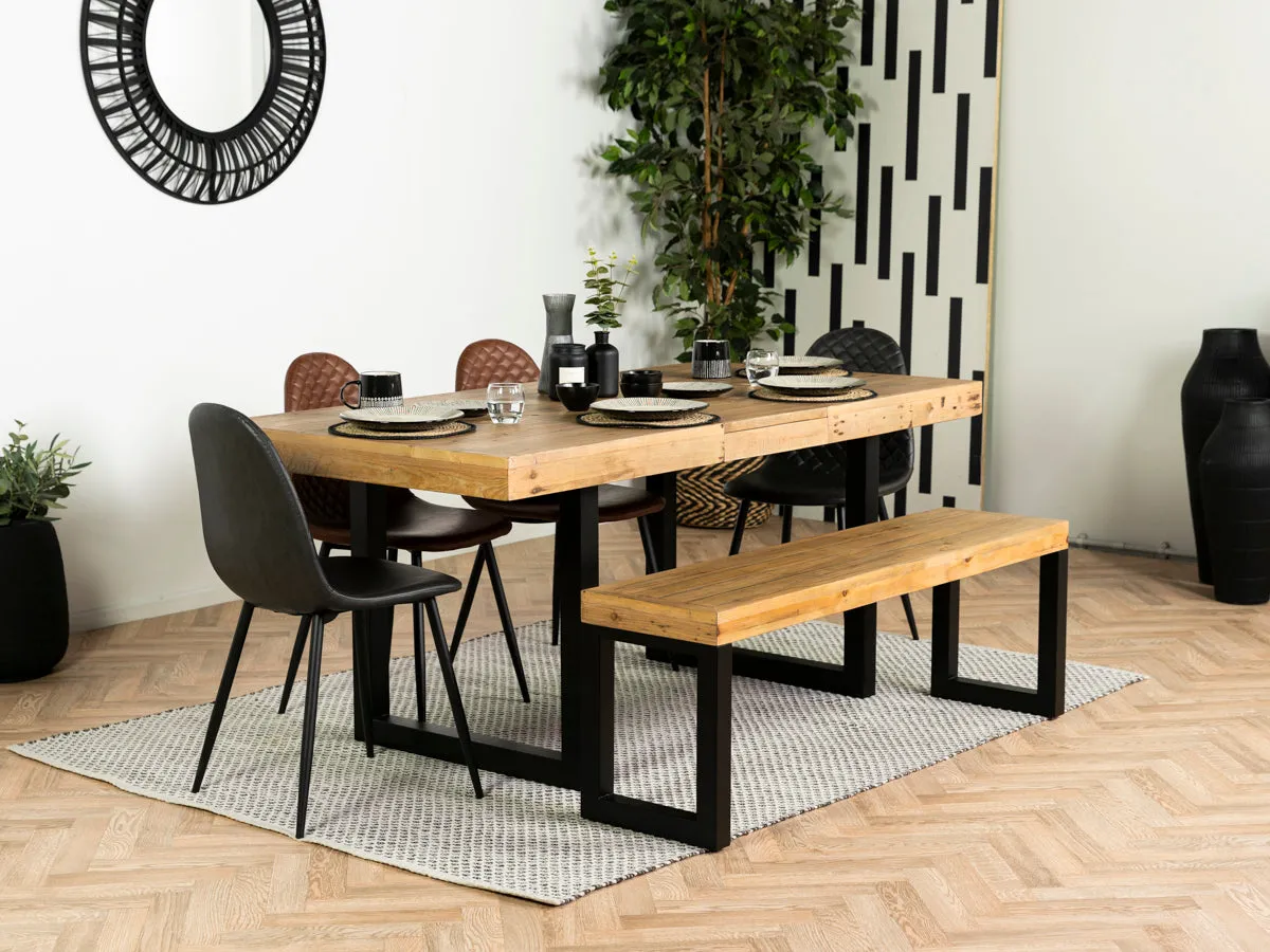 Brooklyn Light Extendable Dining Table (140cm - 180cm) & Grey Dallas Dining Chairs