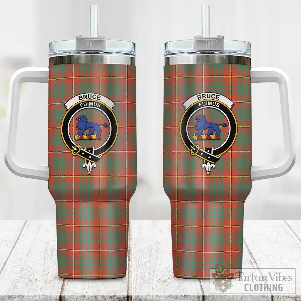 Bruce Ancient Tartan and Family Crest Tumbler with Handle