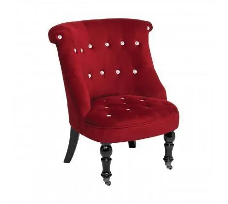 Chesterfield Red Velvet Accent Chair