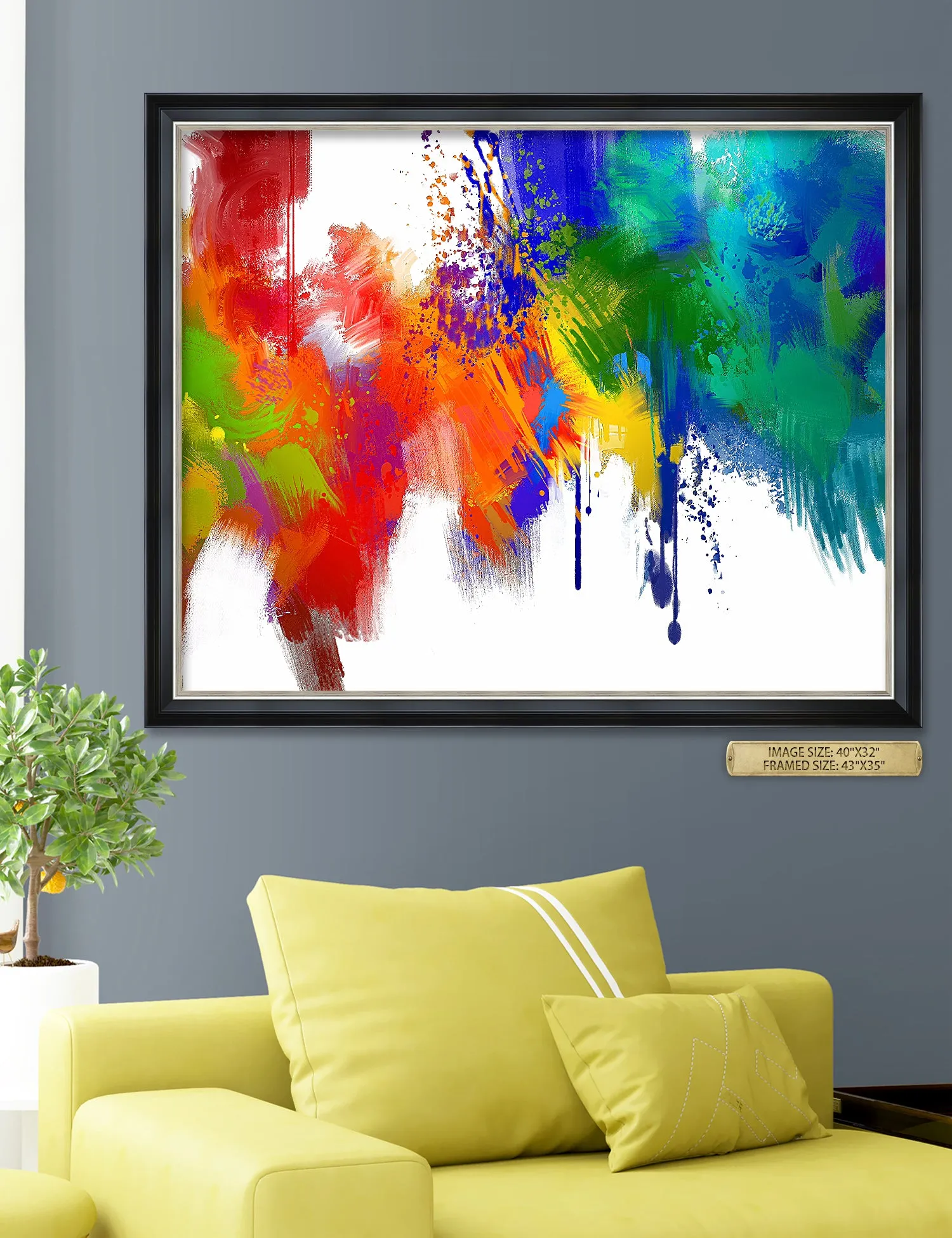 Colorful paint Abstract Wall Art.