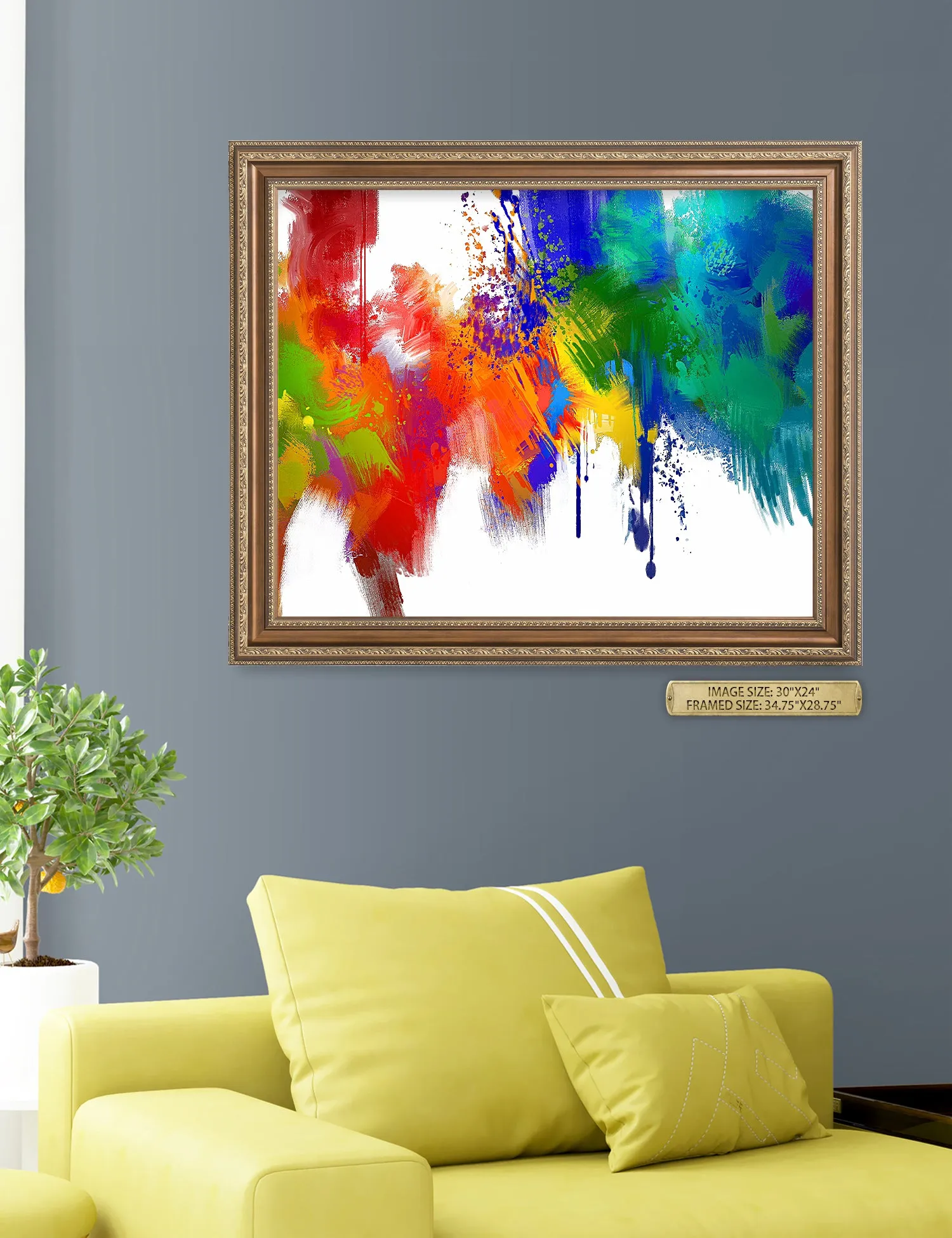 Colorful paint Abstract Wall Art.