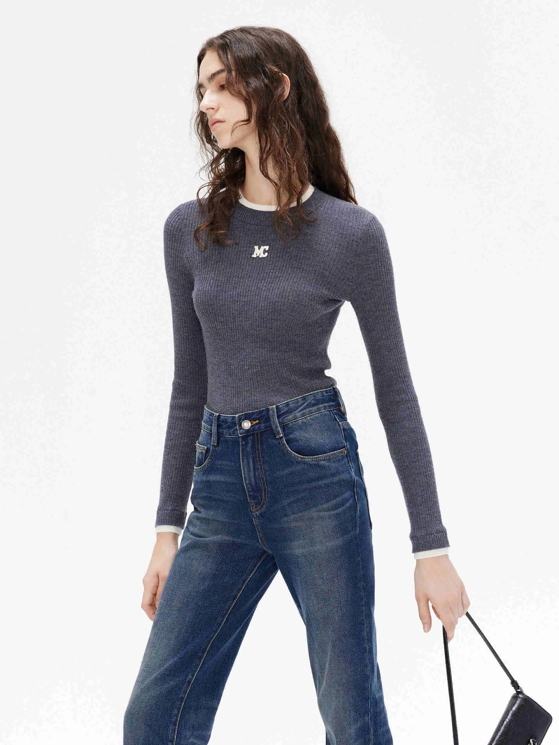 Contrast Trim Knitted Top