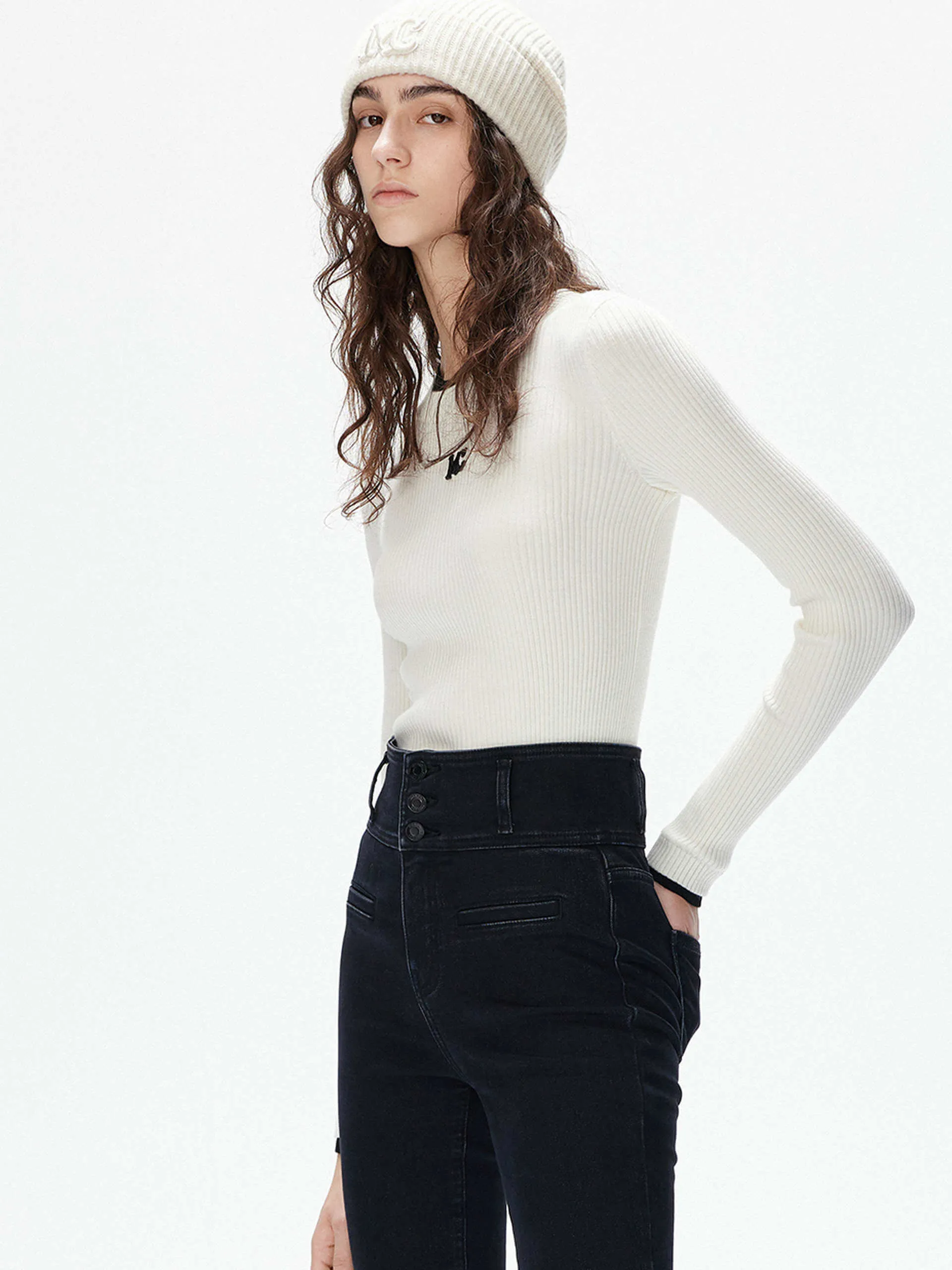 Contrast Trim Knitted Top