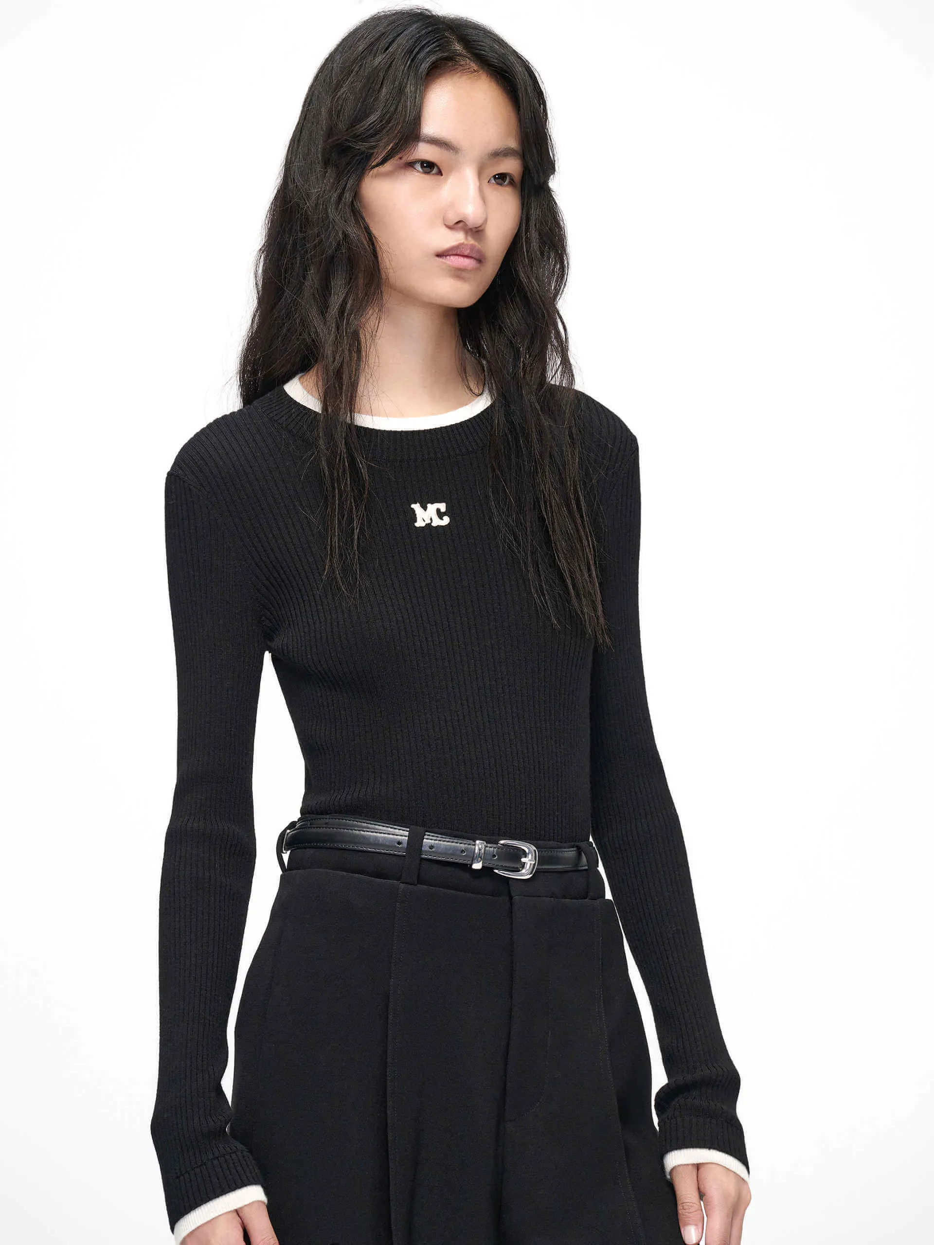 Contrast Trim Knitted Top