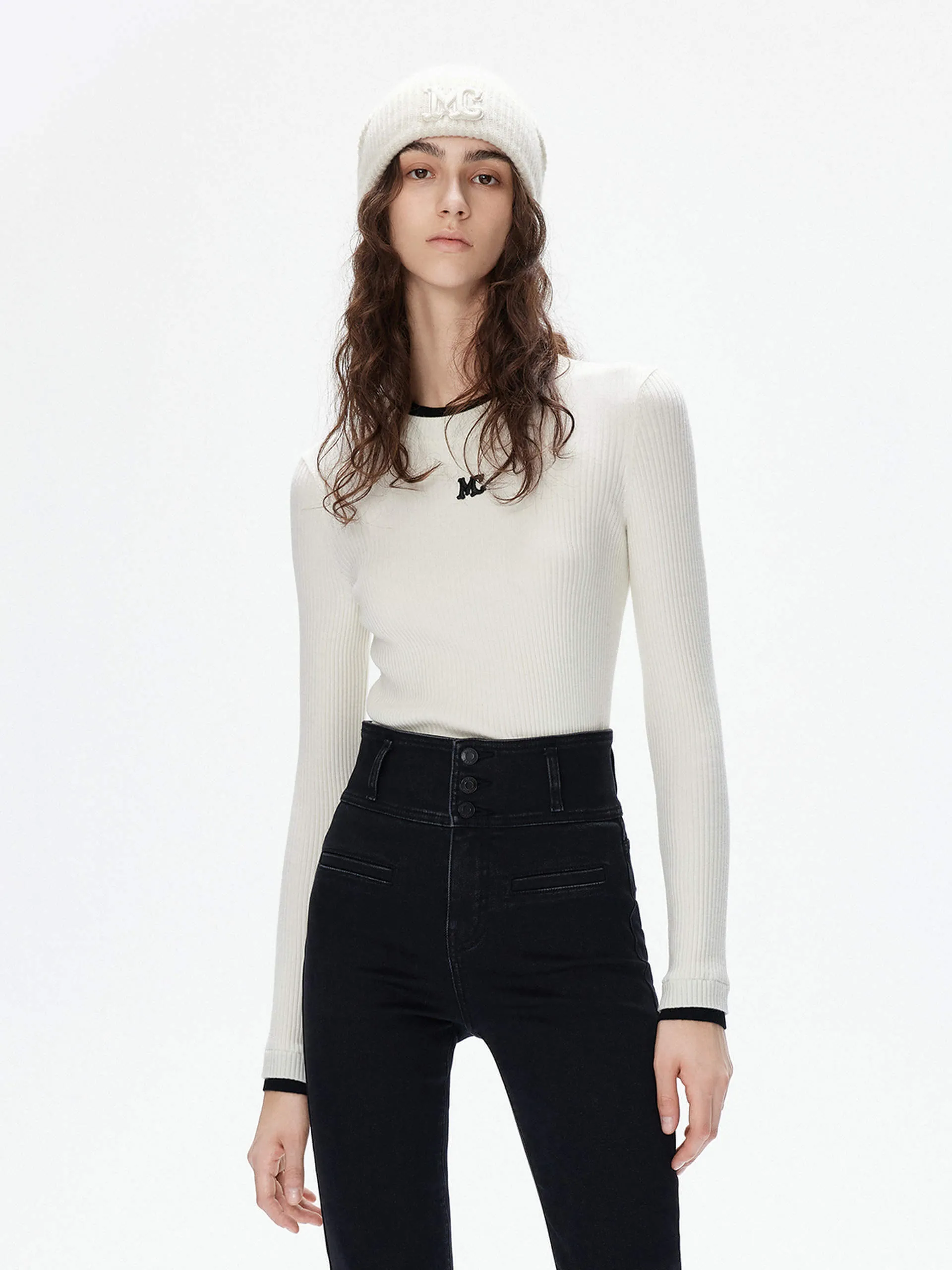 Contrast Trim Knitted Top