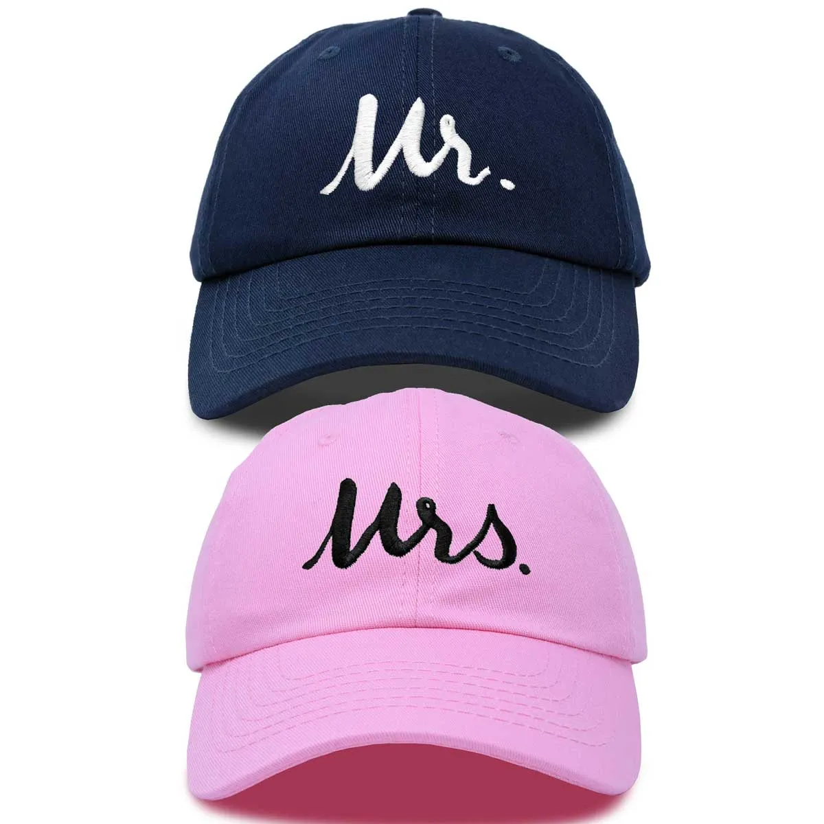 Dalix Mr. and Mrs. Baseball Cap Bride Groom Matching Hats Couples Set