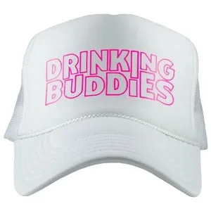 Day DRINKING hats Drinking Buddies Light pink or white Foam trucker cap Pool day Girls weekend Beach vacation Cruise