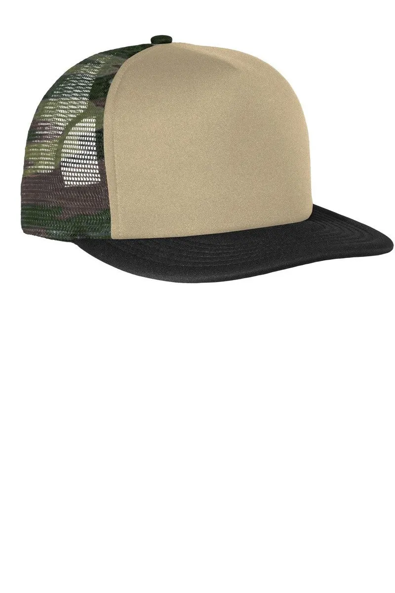 District DT624: Flat Bill Snapback Trucker Cap