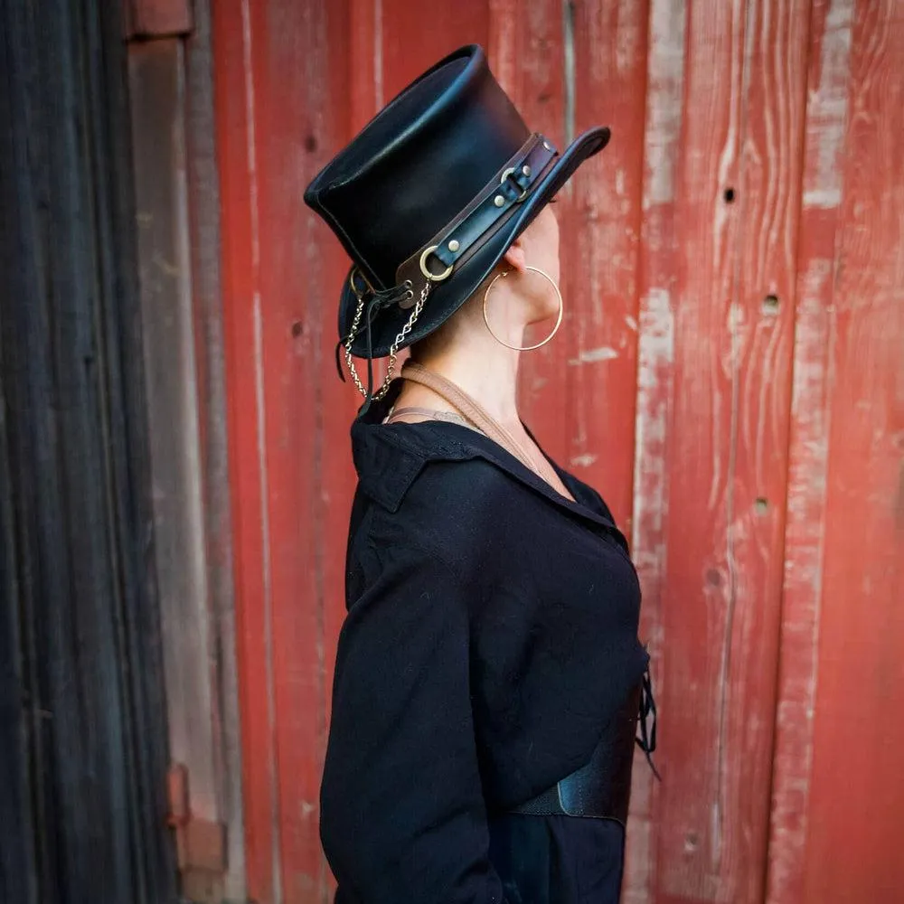 El Dorado SR2 | Womens Leather Top Hat with SR2 Hat Band