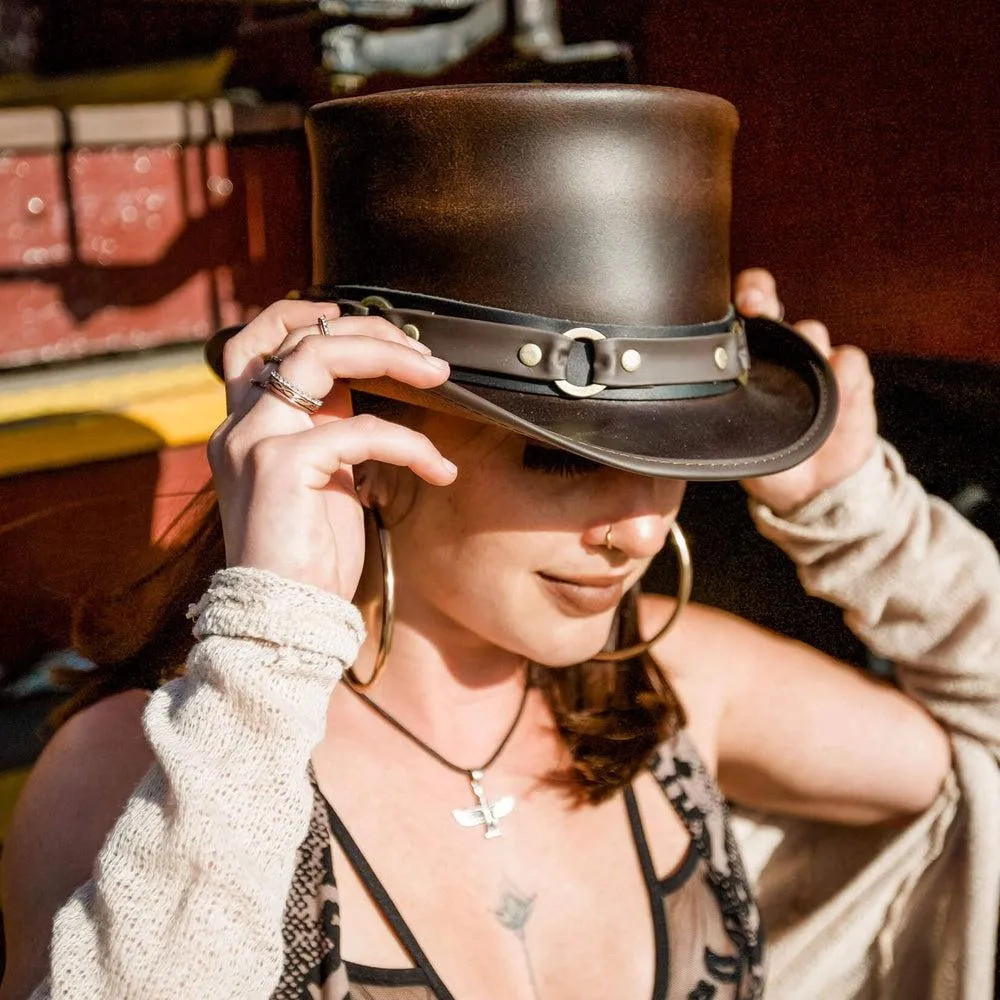 El Dorado SR2 | Womens Leather Top Hat with SR2 Hat Band