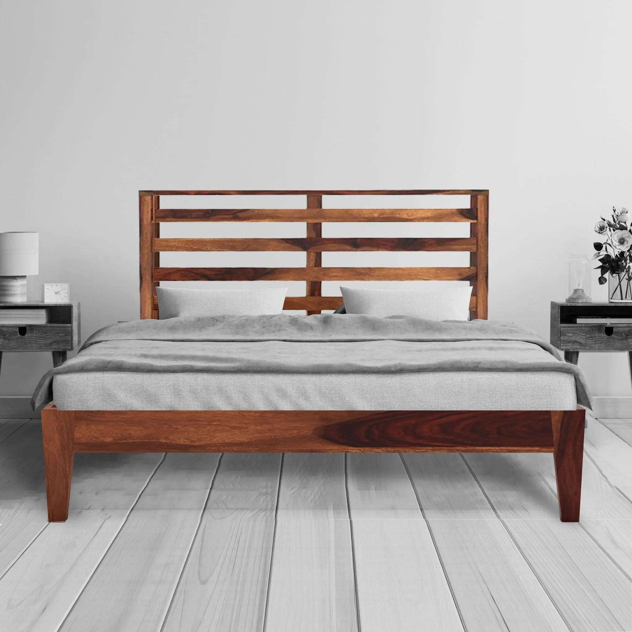 FEENA BED KING Sheesham Wood (Honey Finish)