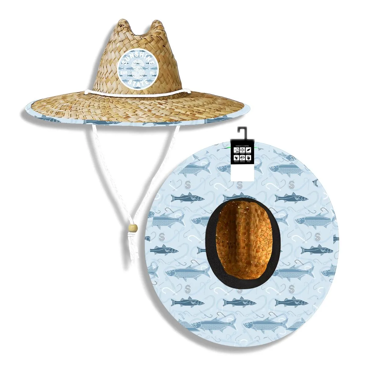 FLORIDA FISH STRAW HAT - ADULT FIT