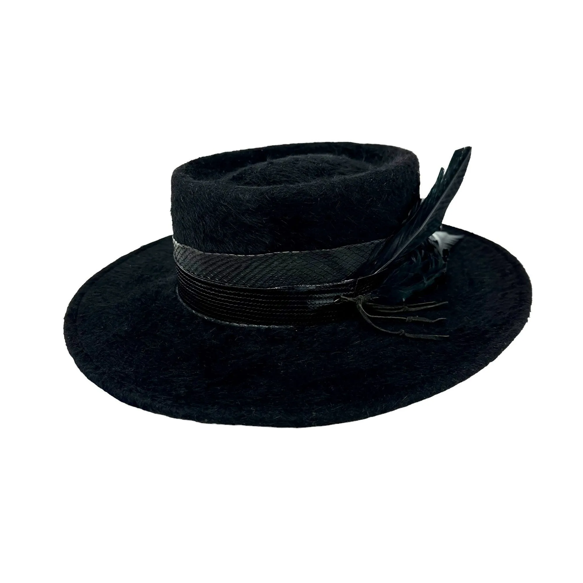 Gambler Black Furry Felt