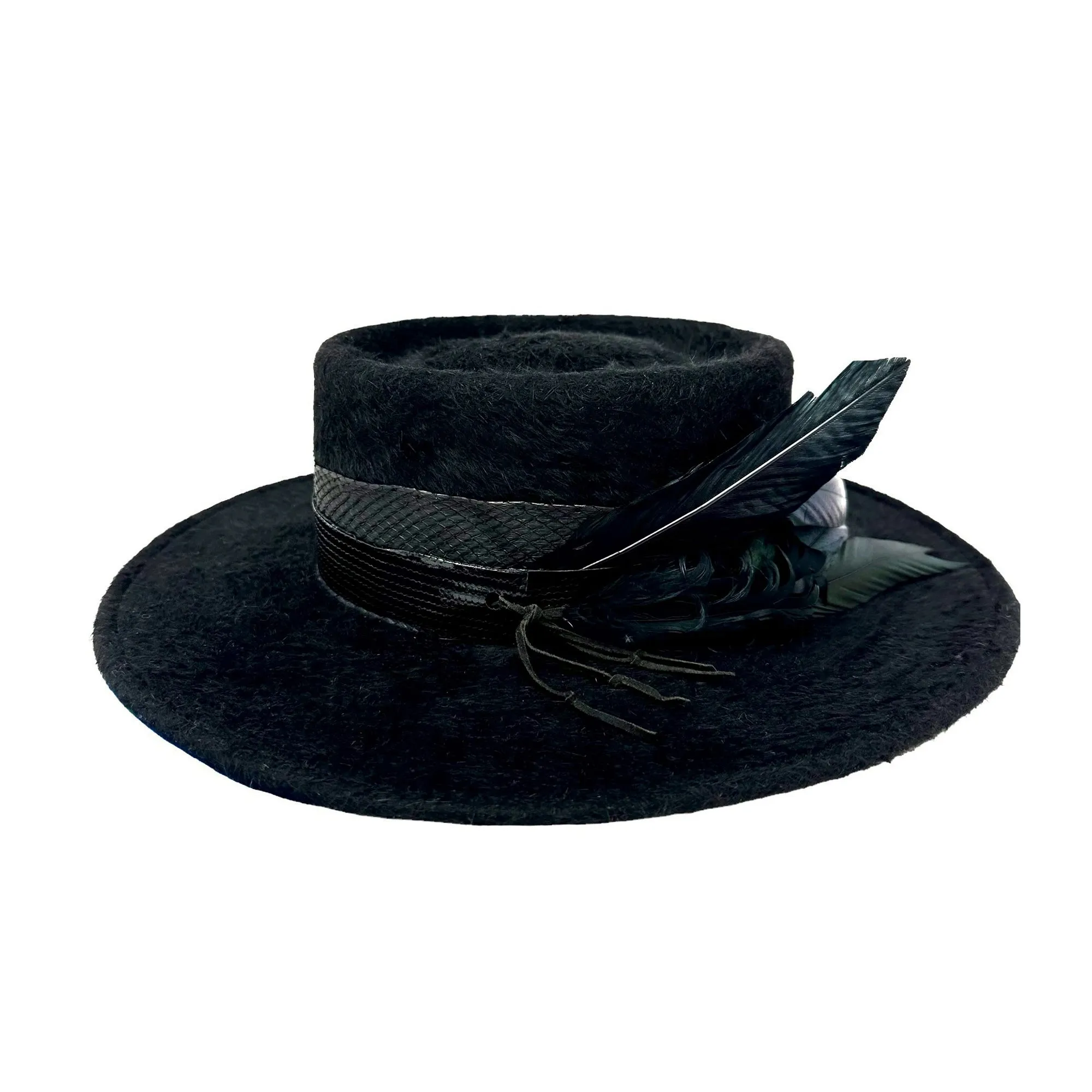 Gambler Black Furry Felt