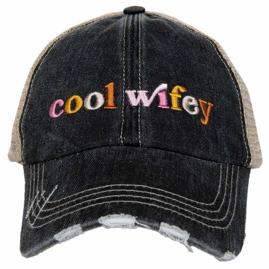 Happy wife happy life Trophy wife Aint no wifey Womens trucker caps Personalize with wedding dates last name