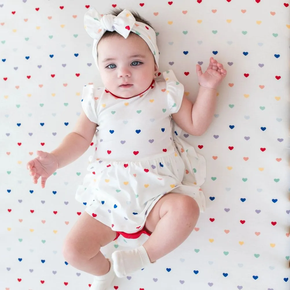 Kyte Bamboo Rainbow Heart Bow Headband